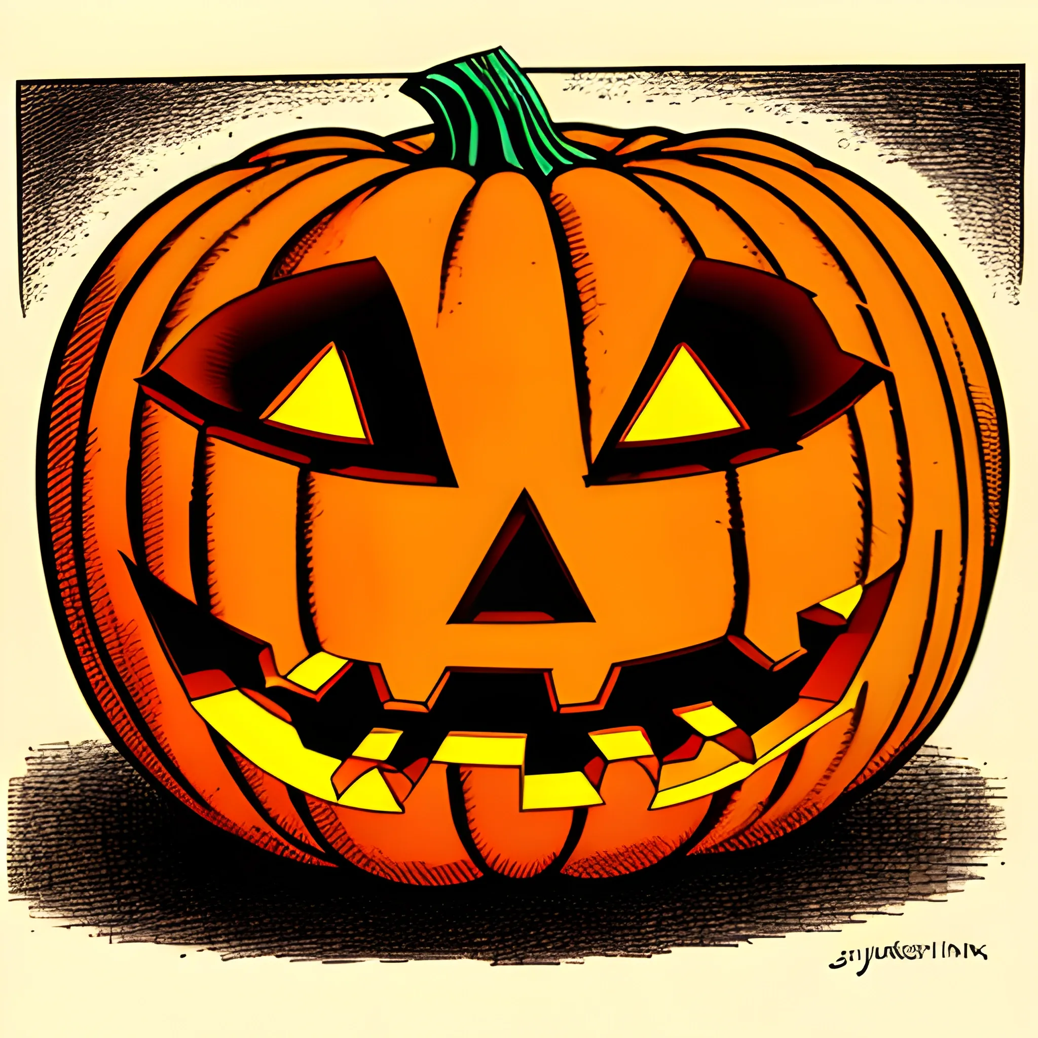 Vintage Jack o lantern Cartoon