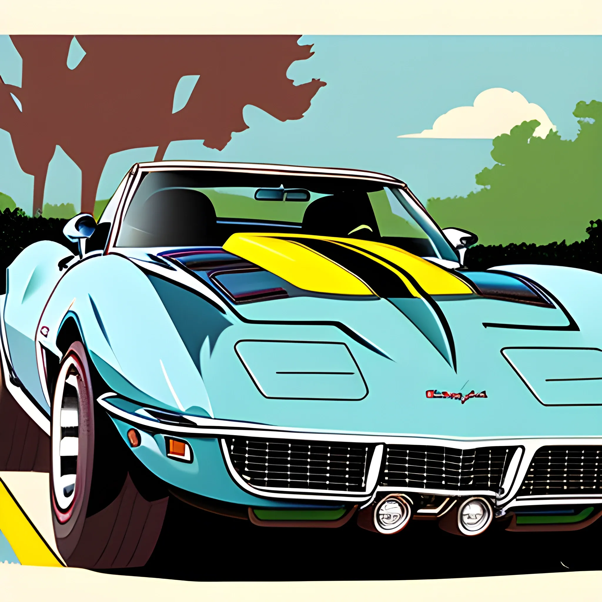 1969 corvette , illustration 