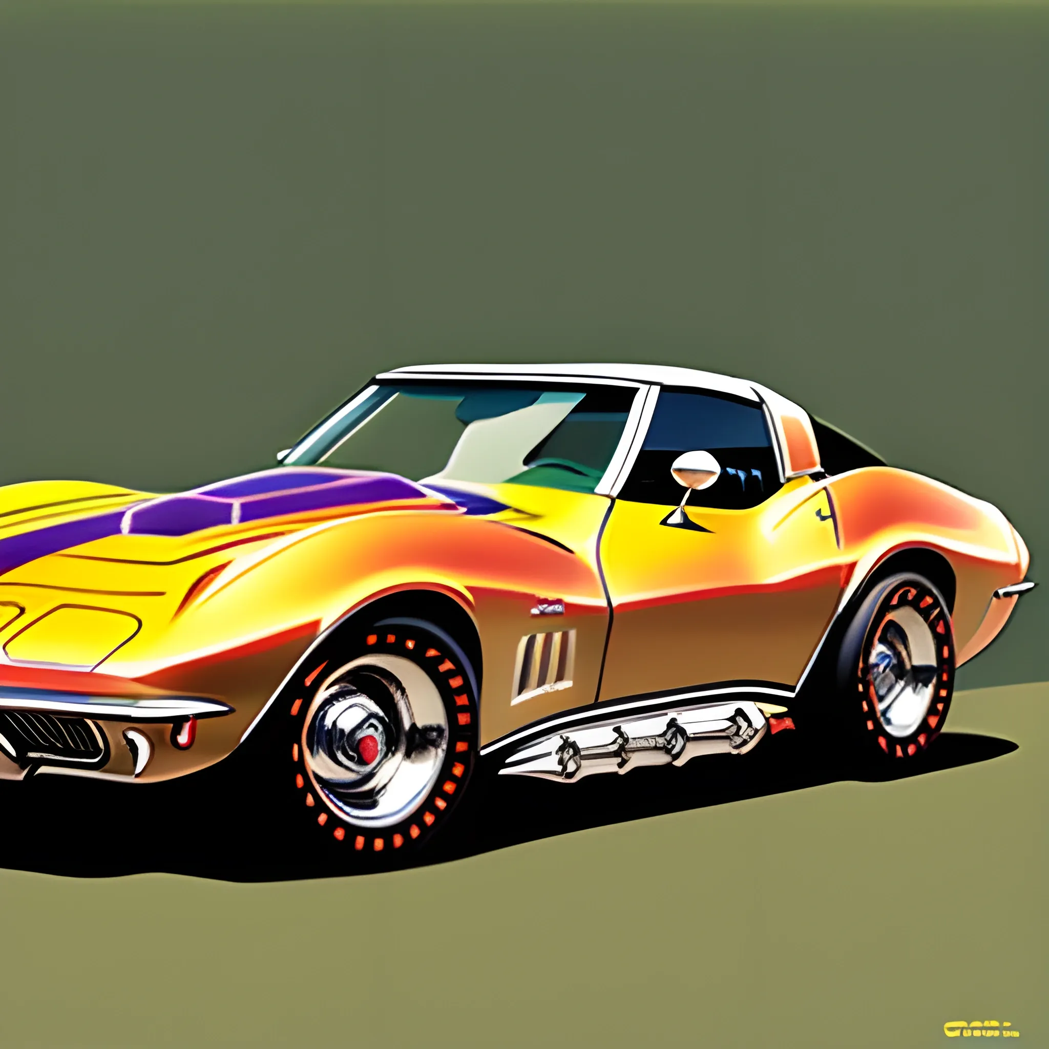 1969 corvette , illustration 