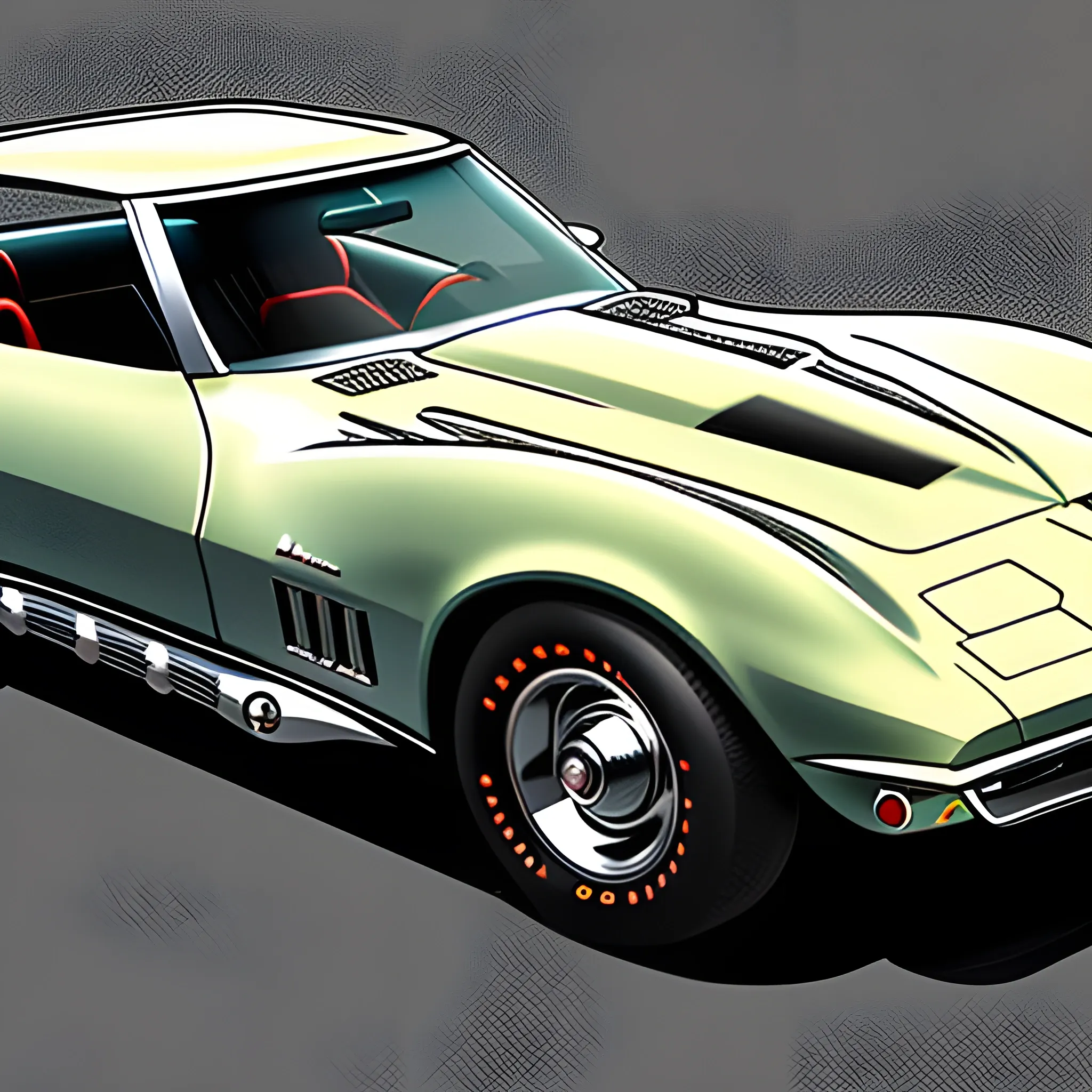 1969 corvette , illustration 