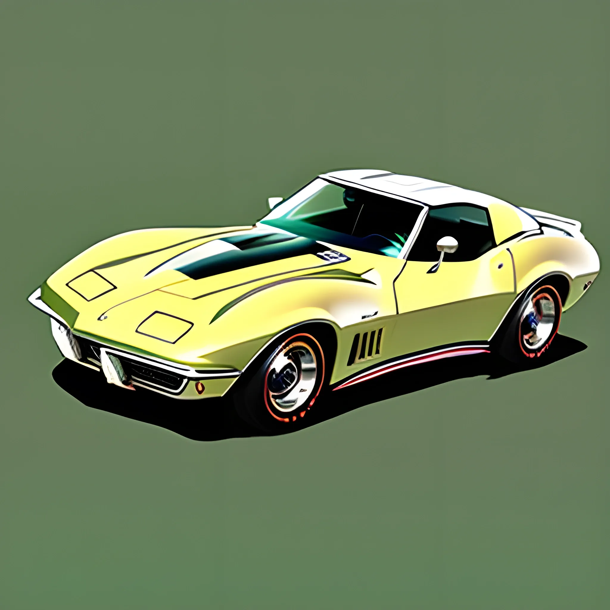 1969 corvette , illustration 