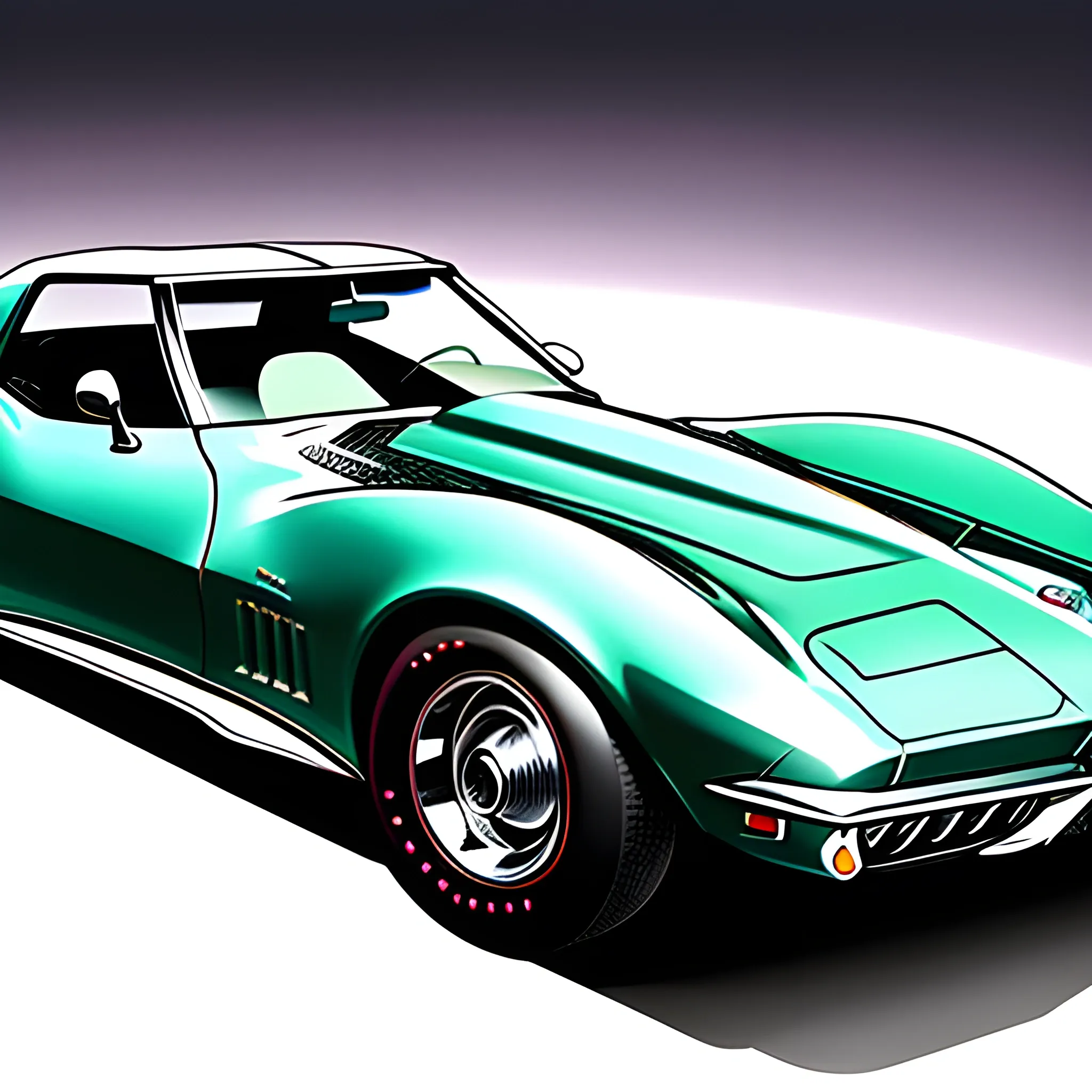 1969 corvette , illustration 