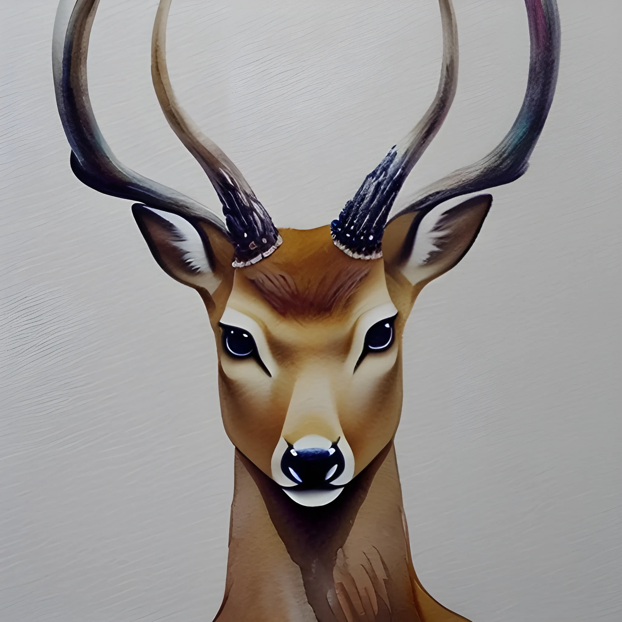 a yung alone deer, with a nacked small horns, lookin to the left, and in white ground.
you must be realistic but paiting at water color technic. And you must be so creative.
