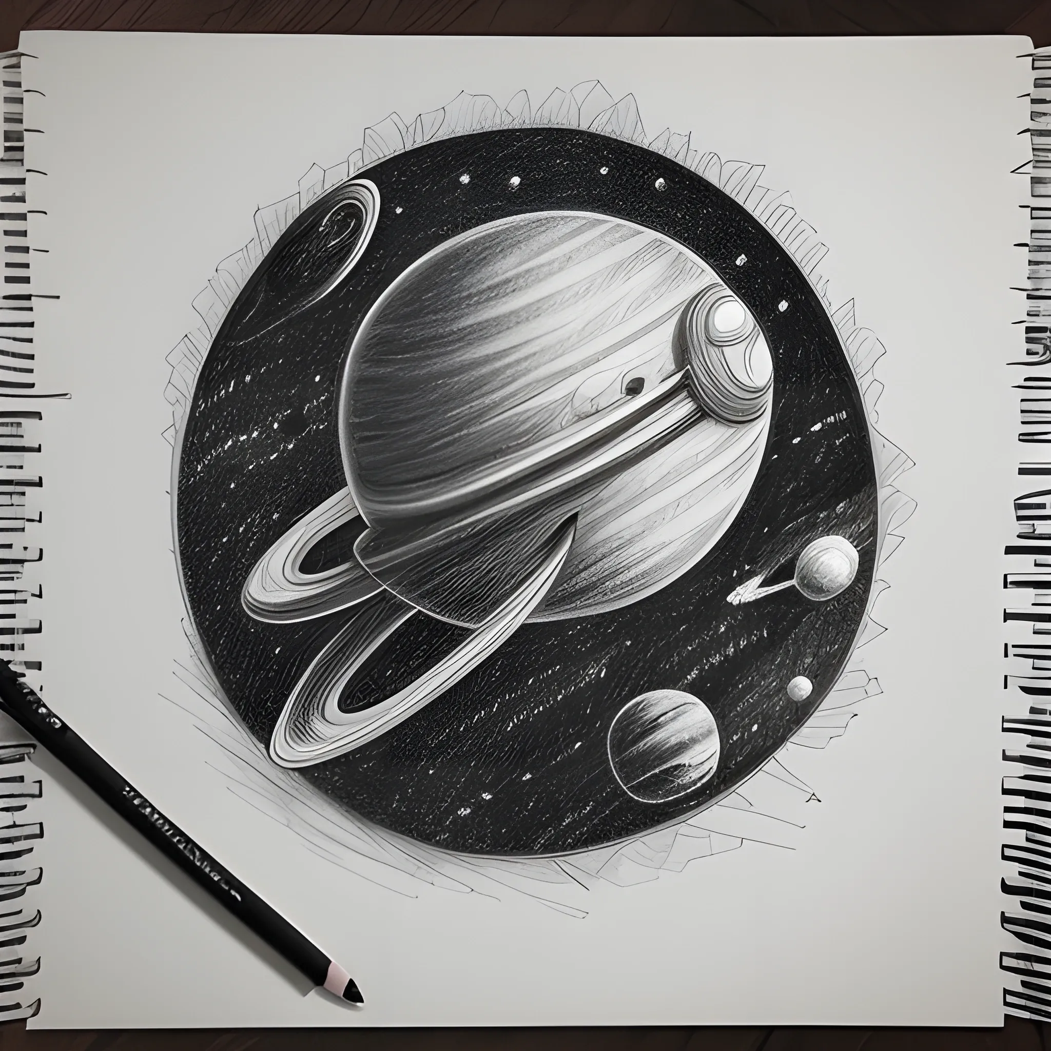 Space, Trippy, Pencil Sketch