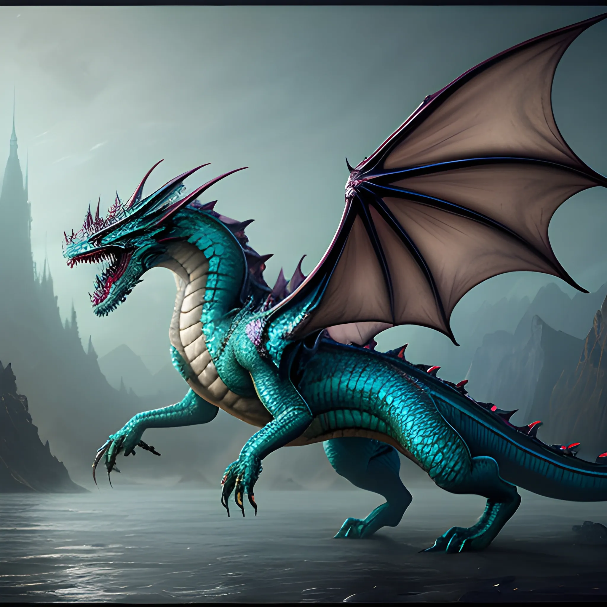 ghost dragon, transparent dragon, 8k, high resolution, high qual ...