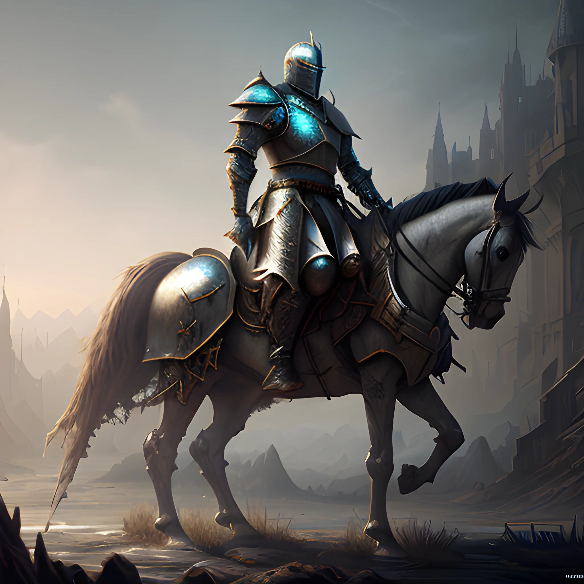 knight with ghost behind him, 8k, high resolution, high quality, photorealistic, hyperealistic, detailed, detailed matte painting, deep color, fantastical, intricate detail, splash screen, complementary colors, fantasy concept art, 8k resolution trending on Artstation Unreal Engine 5