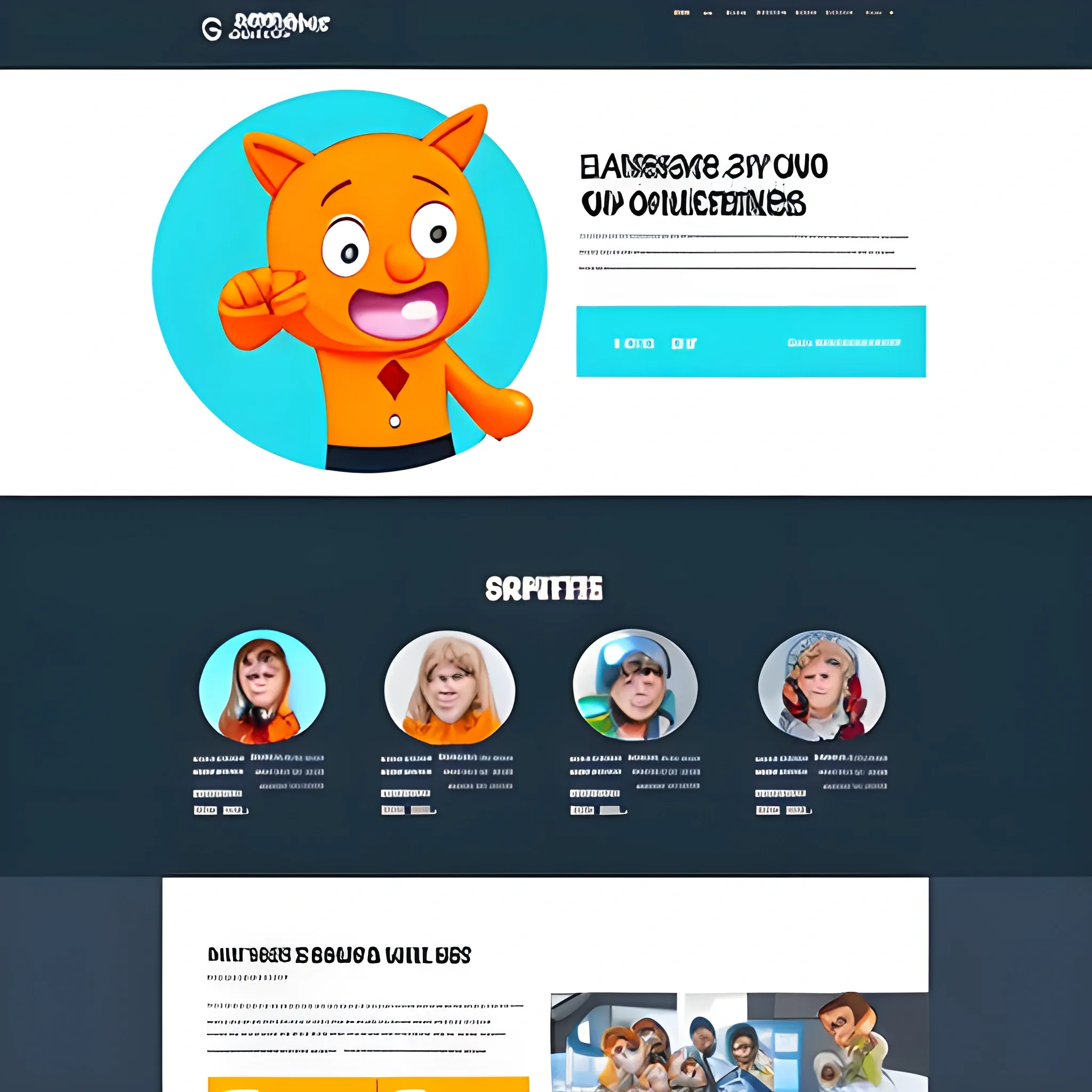 , Cartoon, marketing agency website template 
