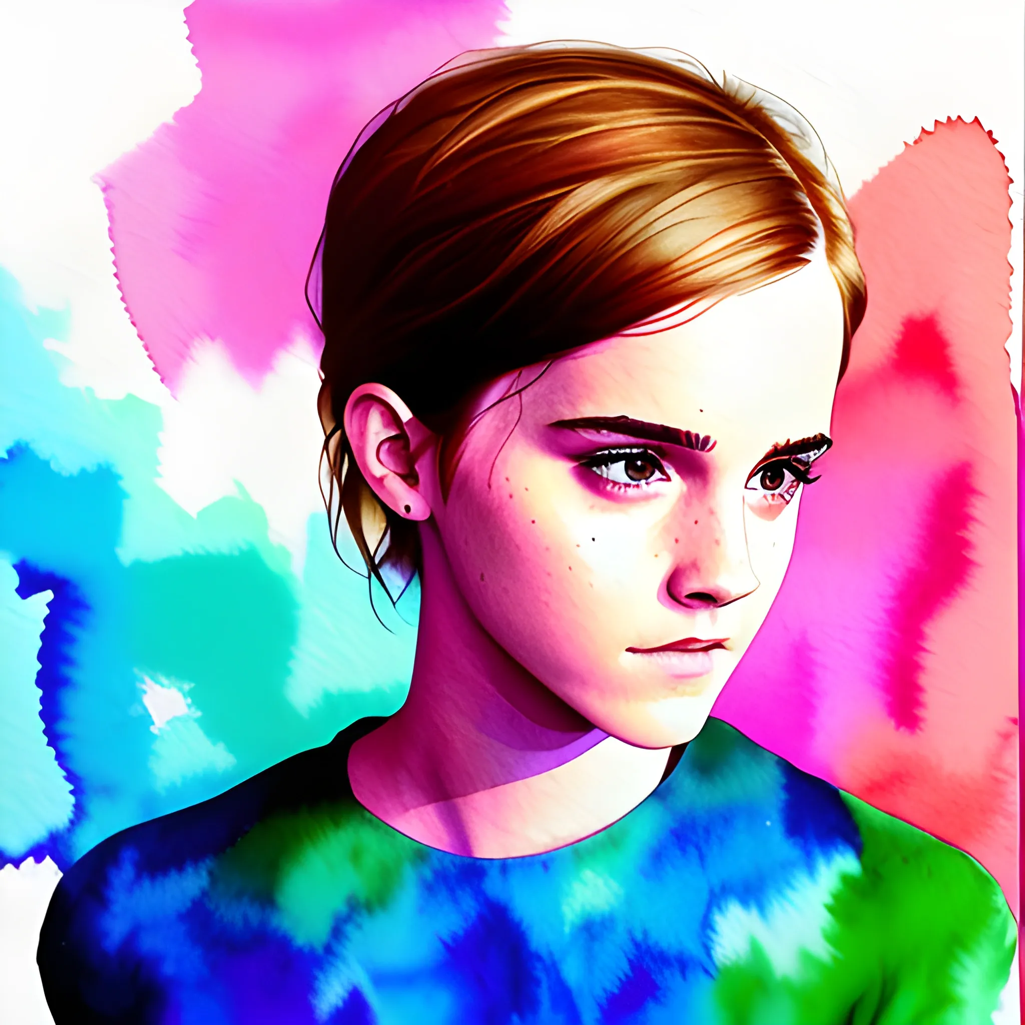 , Water Color, emma watson,, Trippy, 3D