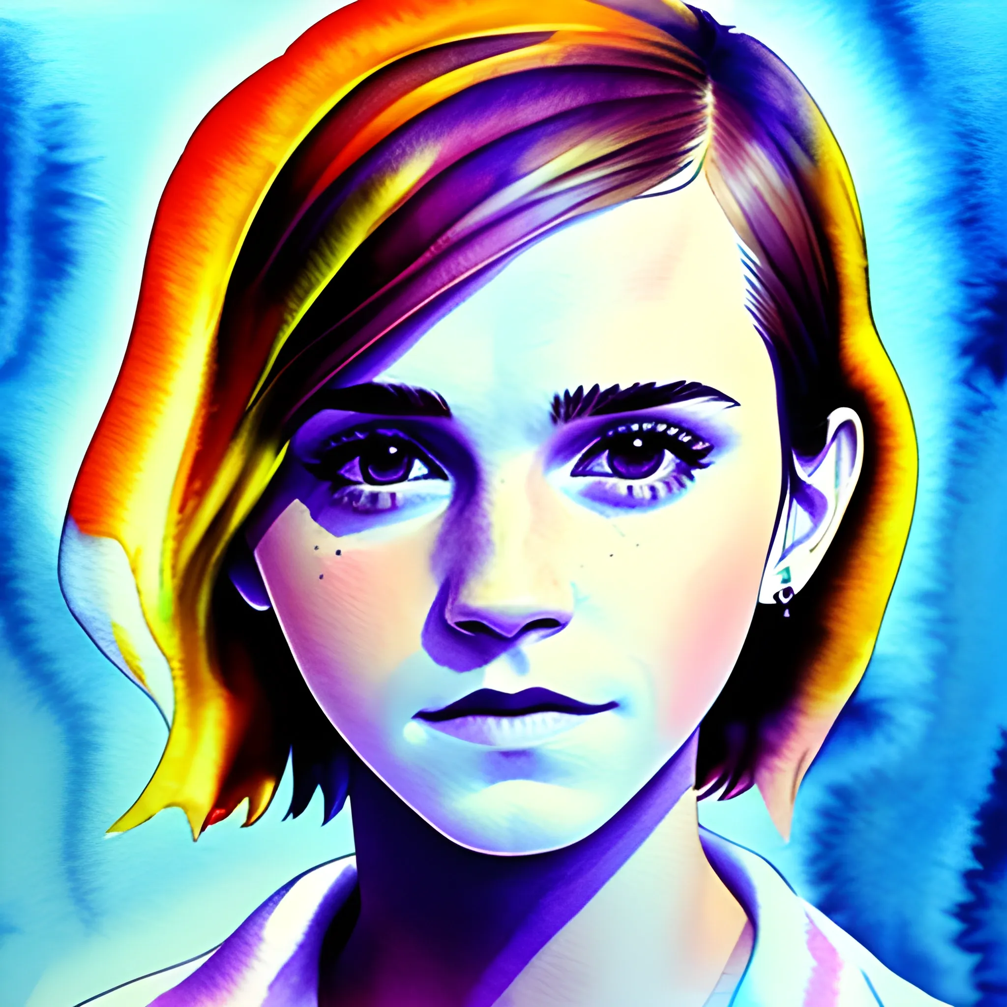 , Water Color, emma watson,, Trippy, 3D, 3D