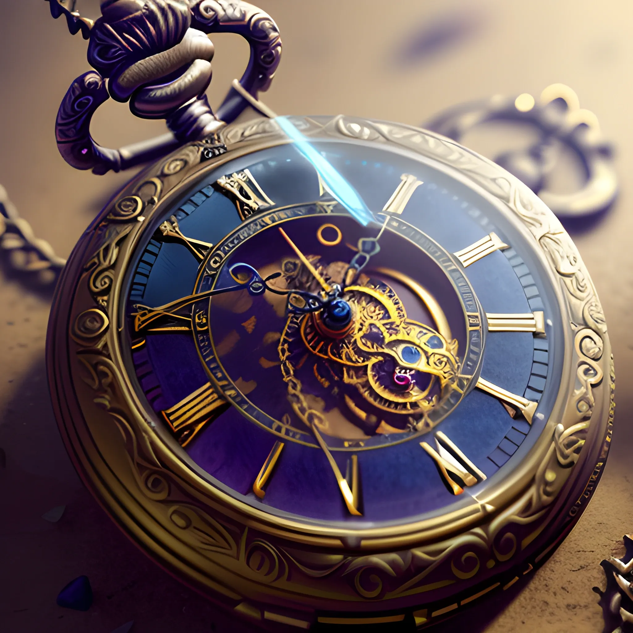 magic pocket watch, magic, spell, power, 8k, high resolution, high quality, photorealistic, hyperealistic, detailed, detailed matte painting, deep color, fantastical, intricate detail, splash screen, complementary colors, fantasy concept art, 8k resolution trending on Artstation Unreal Engine 5