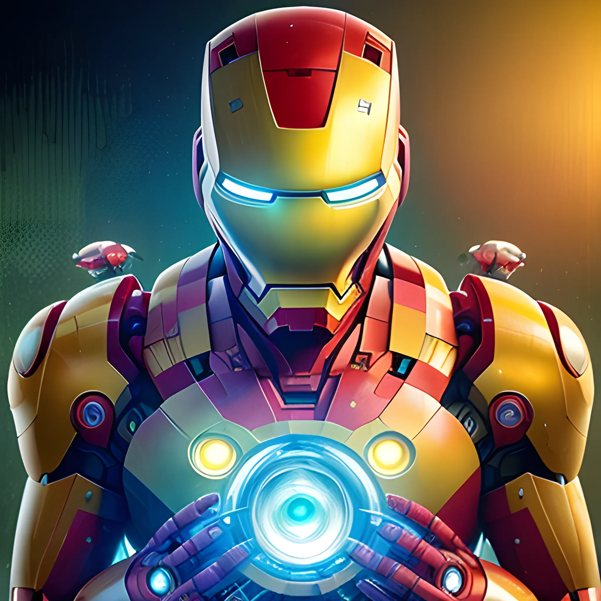 (Award Winning Image, Masterpiece:1.2) iron man, ornately crystallized space-time, crystallization , ghost in the shell, futuristic technology, exotic design, scientific image, cyberpunk inspired, separated space, Sci-Fi , Glow effect, Bioluminescent Illumination, rim lit, octane render, intricate details , highly detailed , <lora:add_detail:1.1>, 16k, UHD, HDR,(Masterpiece:1.5),(best quality:1.5), Trippy