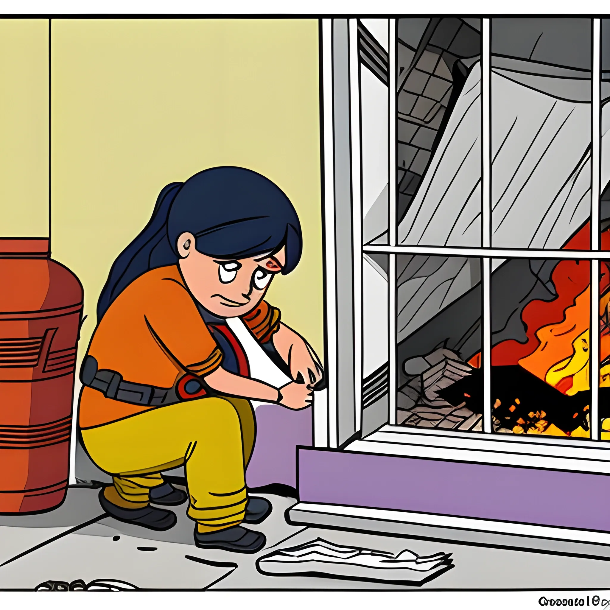 Una gata salvó a una familia de un incendio en su hogar, Cartoon, Cartoon