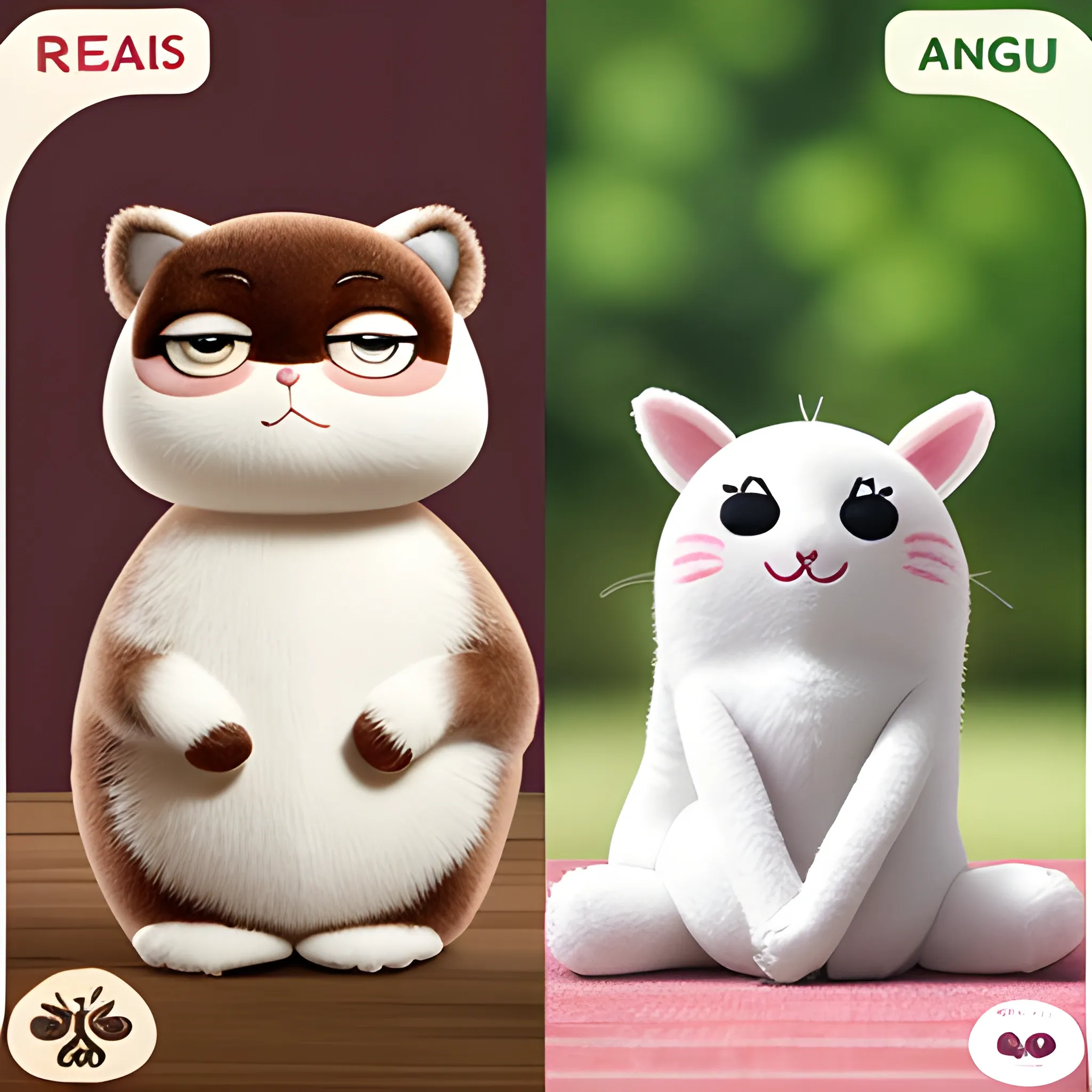 foto comparativa mascota real vs amgurumi