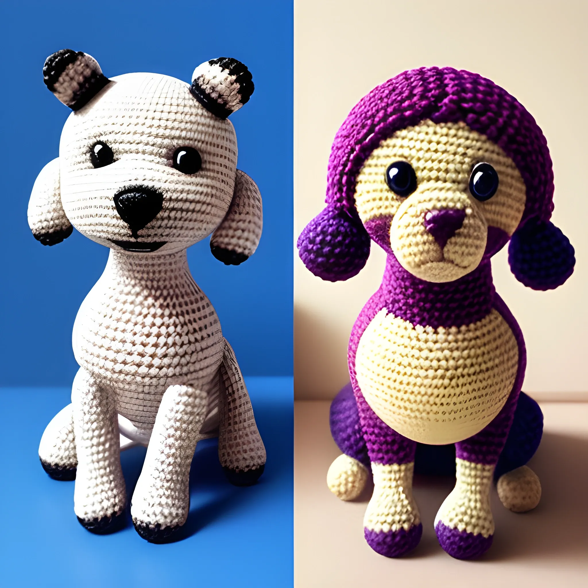 foto perro real vs amigurumi igual a el