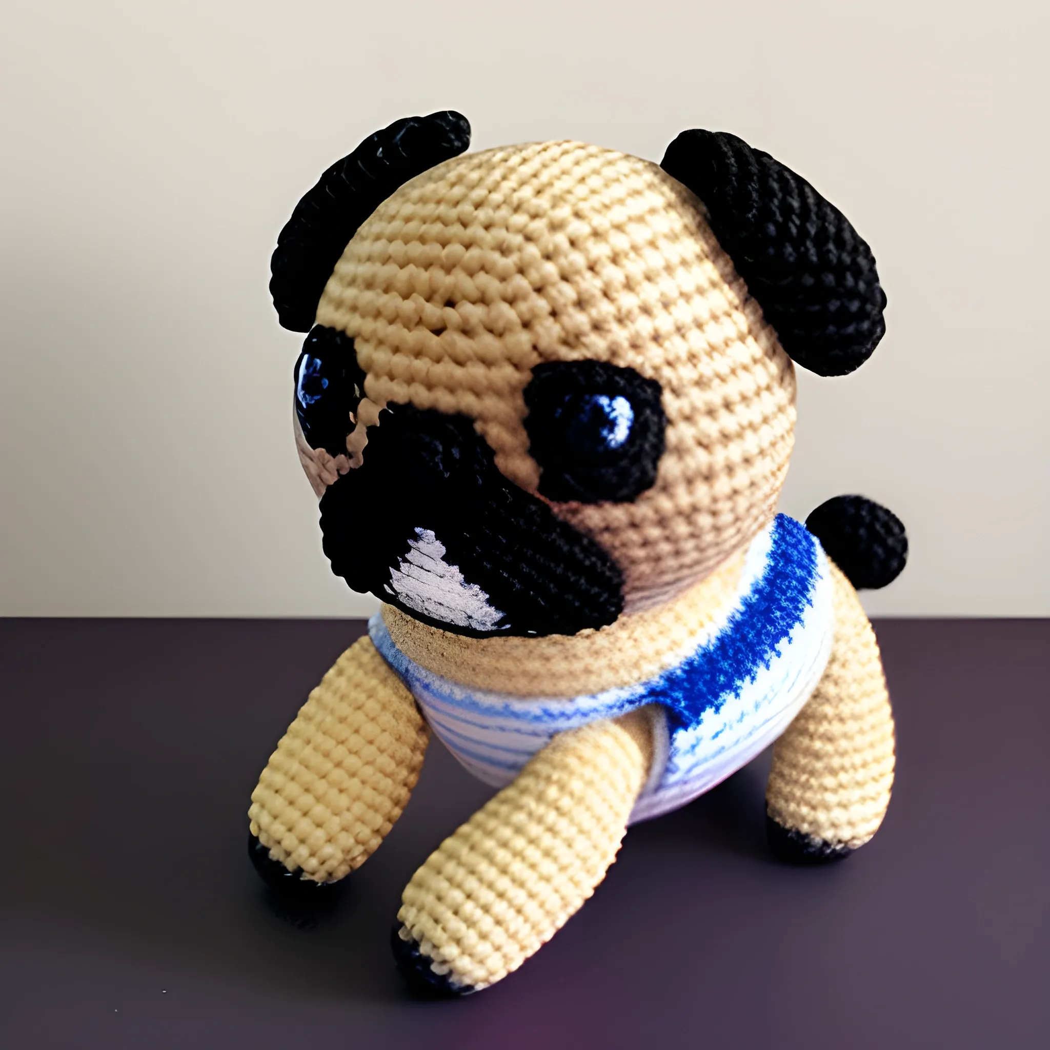 perro pug amigurumi bien hecho