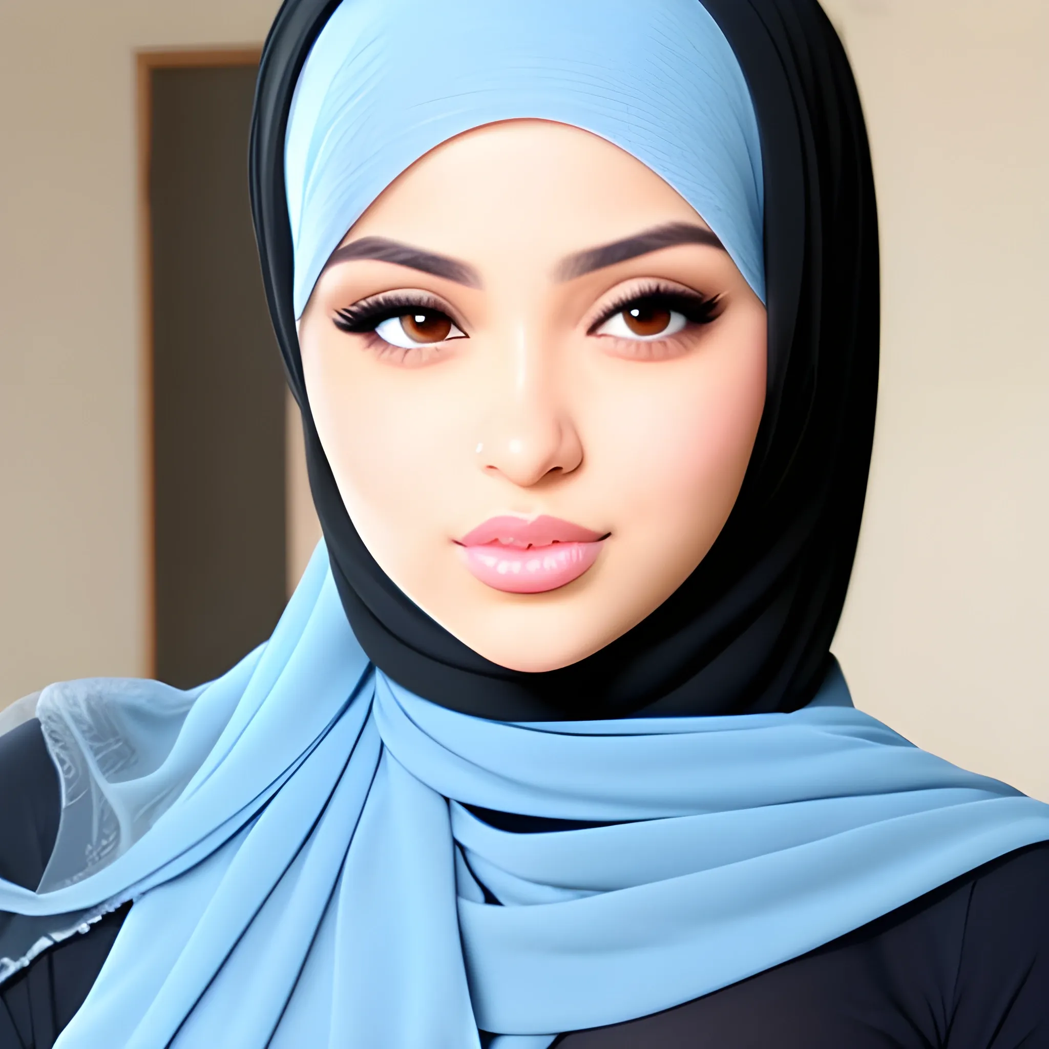 Sexy Hijab Babe With Strands Of Hair Coming Out Of Hijab Arthubai