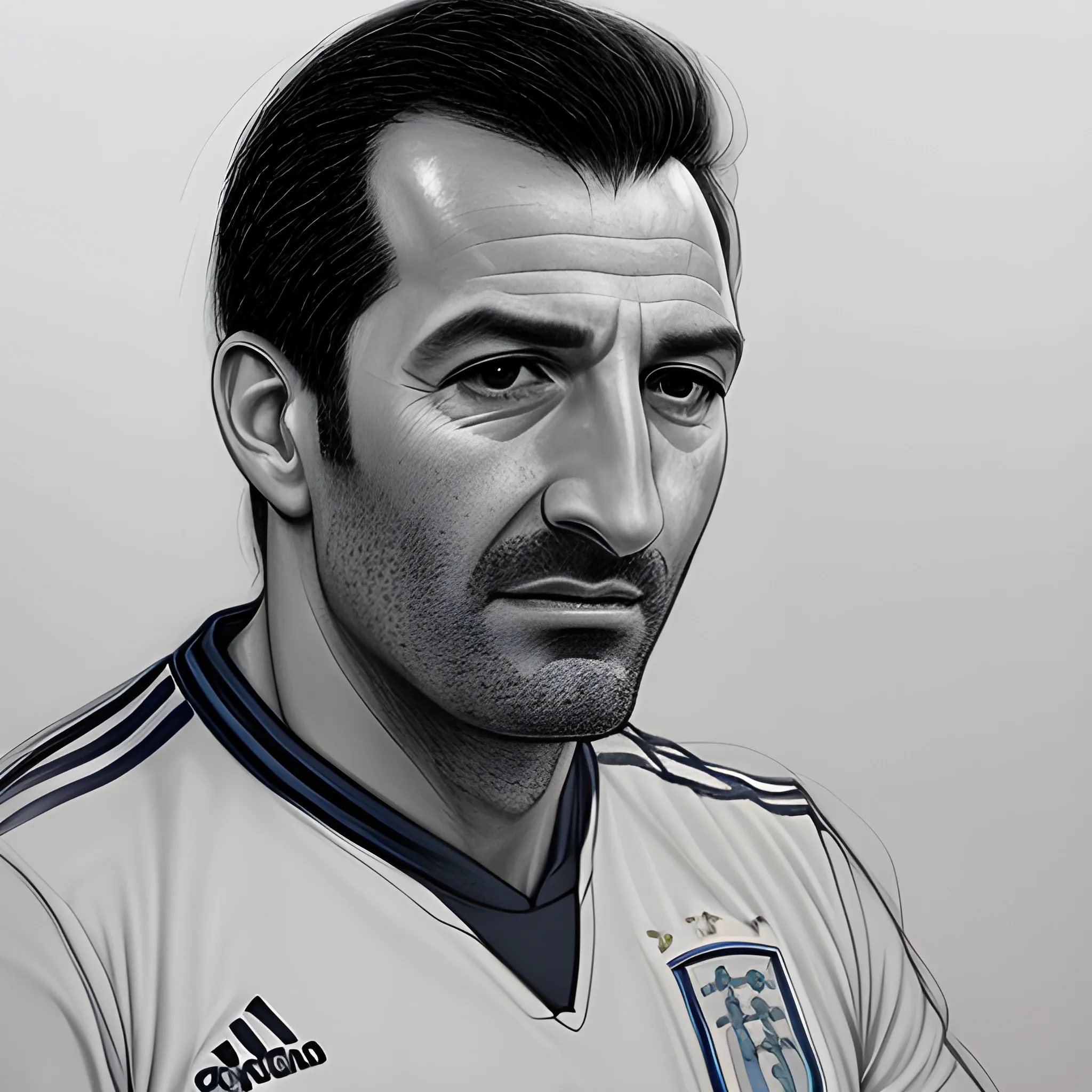 A realistic image of Lionel Sebastián Scaloni, coach of the Argentina national team., Pencil Sketch