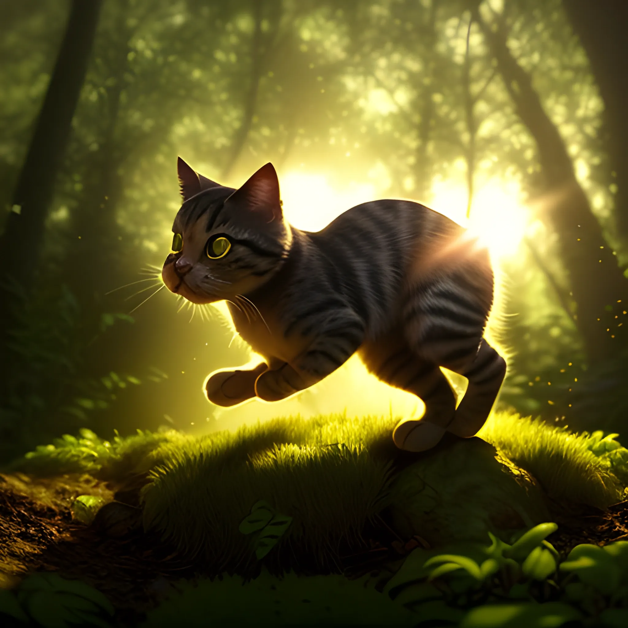 ArtStation - Cats and the forest