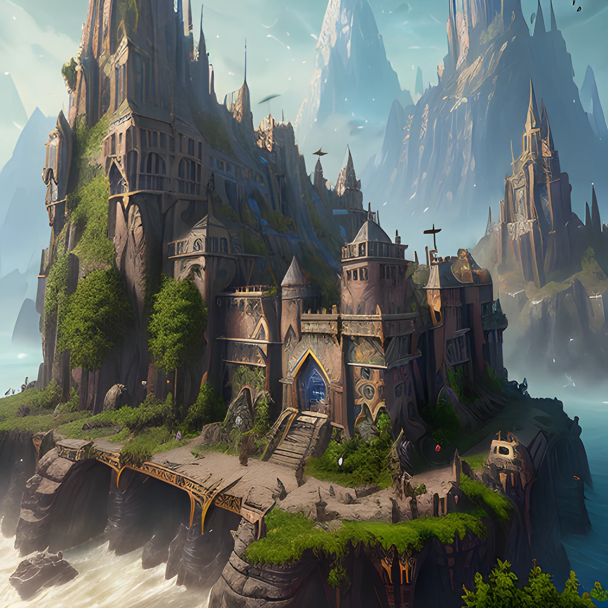 adventure guild, guild for heroes, high fantasy, high resolution, high quality, photorealistic, hyperealistic, detailed, detailed matte painting, deep color, fantastical, intricate detail, splash screen, complementary colors, fantasy concept art, 8k resolution trending on Artstation Unreal Engine 5