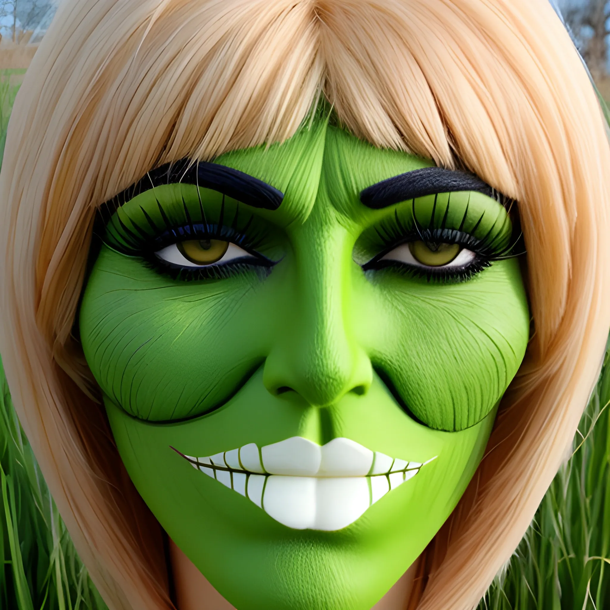 grass face girl