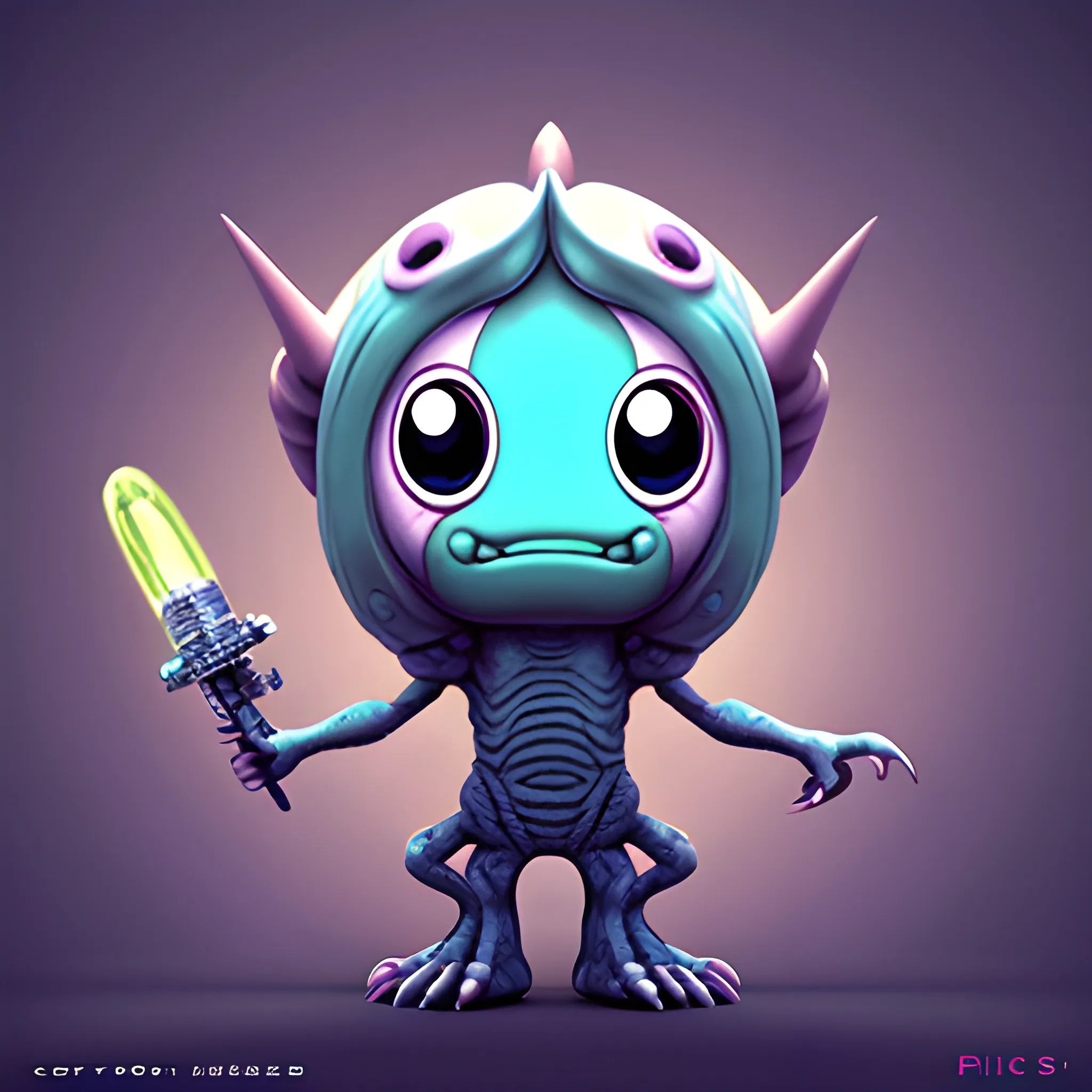 aliens, monsters, pixer anime character, cute and funny, Cartoon, 3D