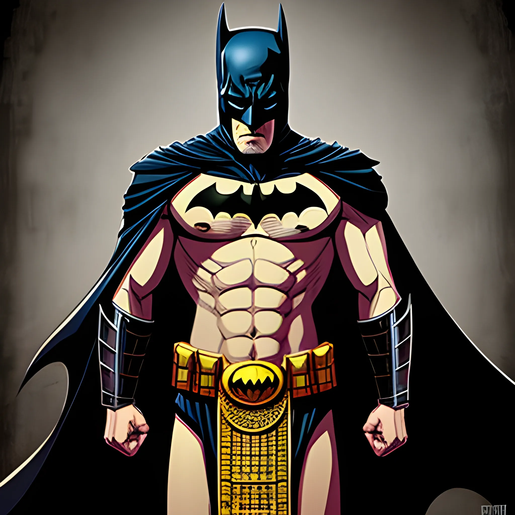 draw batman in the style of ancient egypt with ancient egyptian themes high quality 4k masterpiece award winning aesthetic 