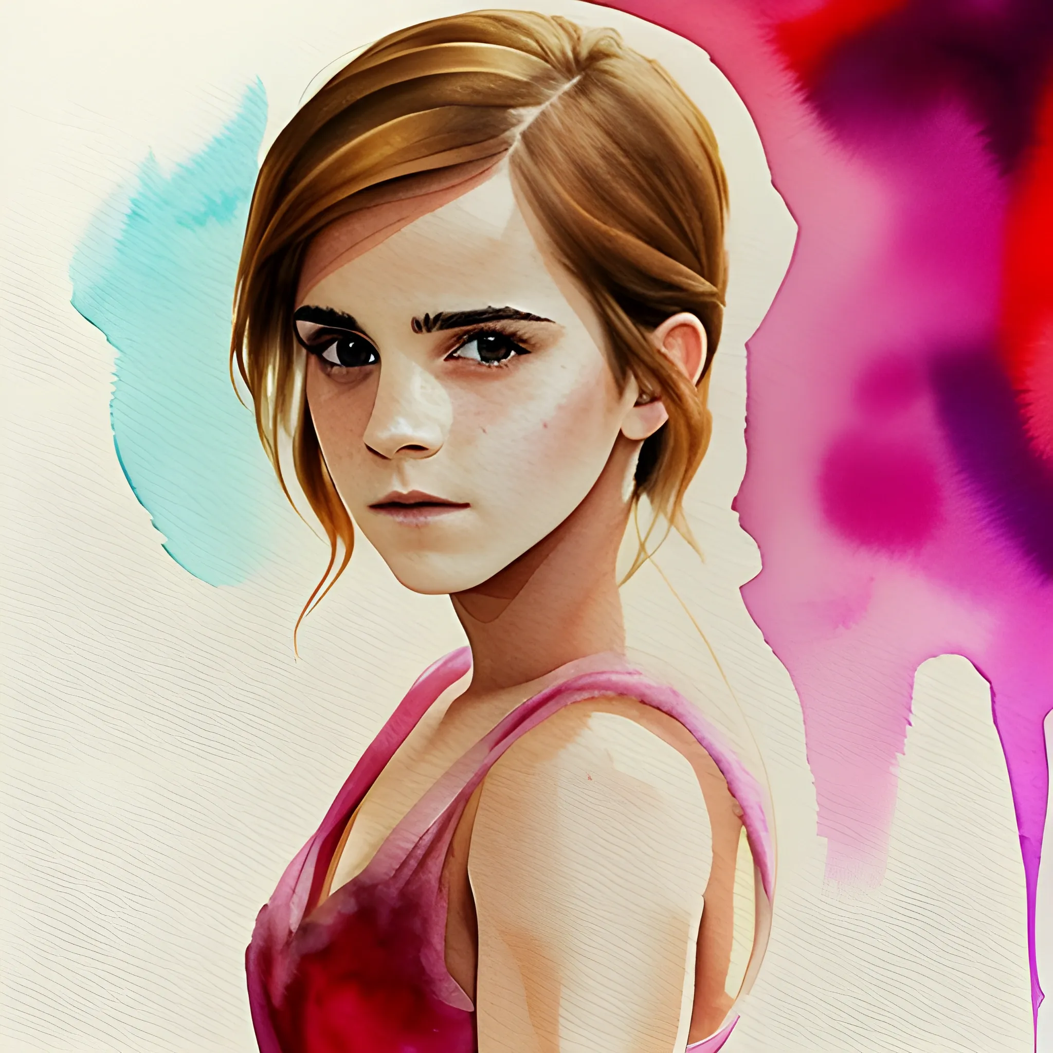 Shemale Emma Watson Water Color Arthub ai