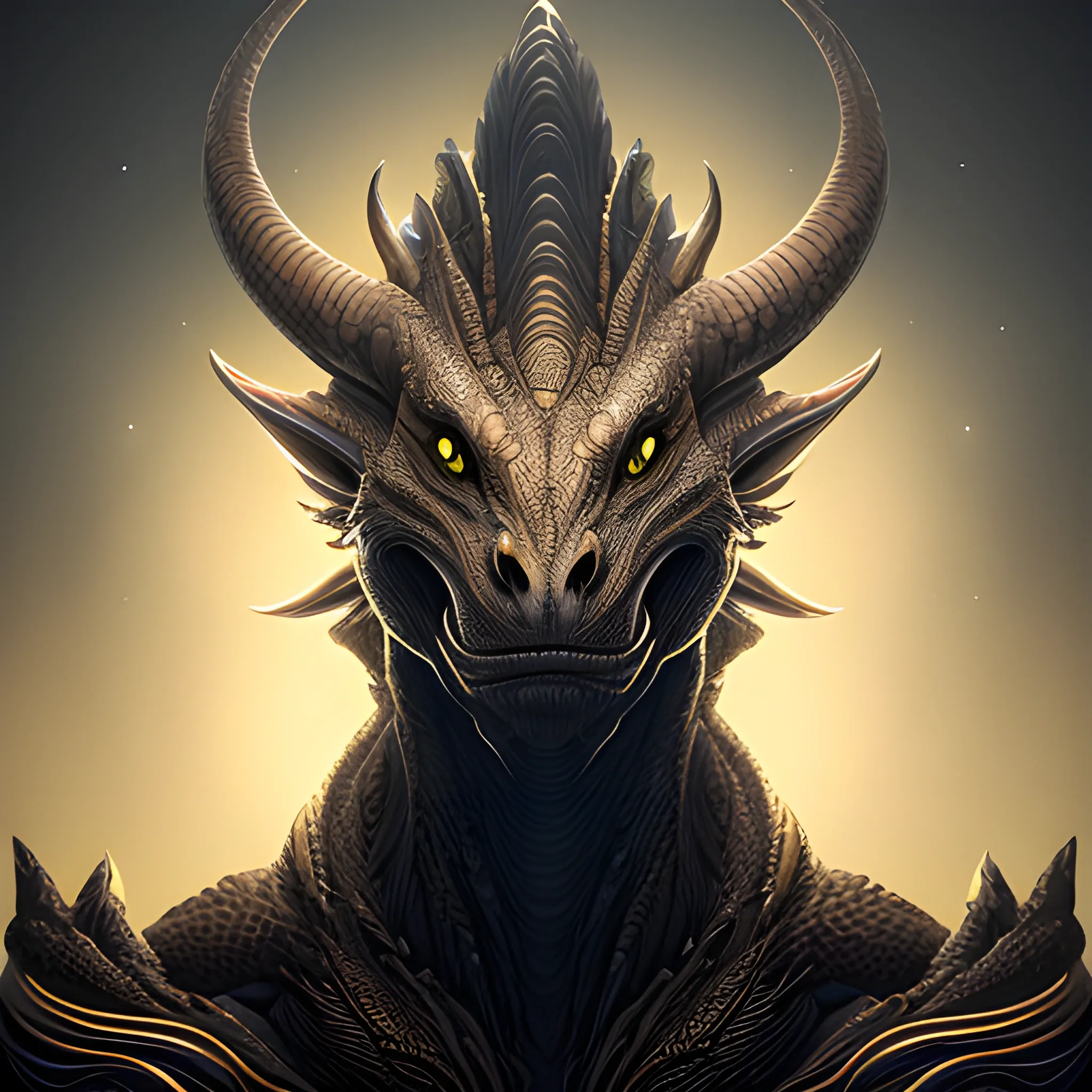 A detailed and intricate digital art piece in a cinematic style, this ultra high resolution portrait of a powerful alien beast is a true masterpiece. The beautiful lighting and playful design make it a trend-setter on ArtStation. A true award-winning work. draconic dragos dragon fury