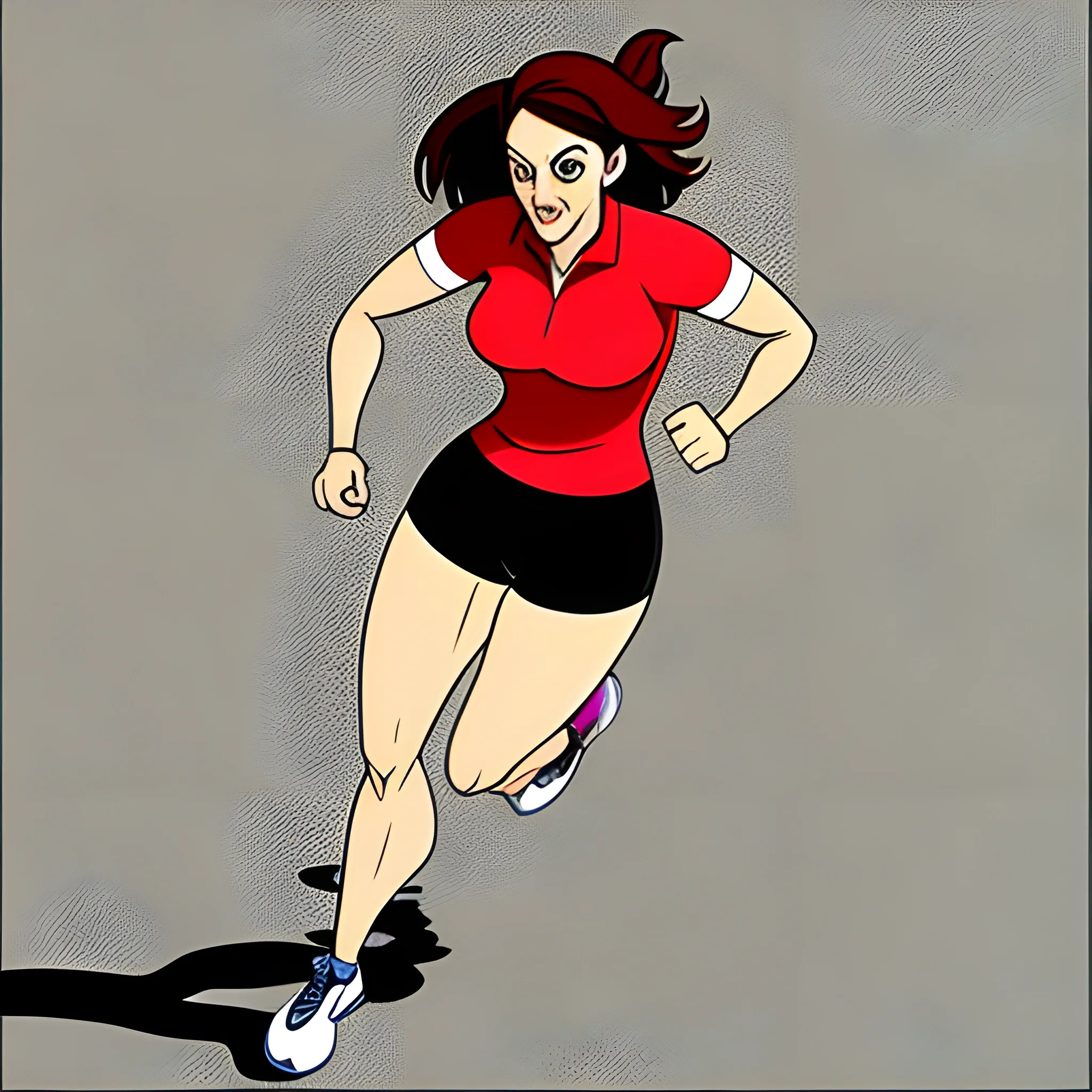 , Cartoon girl running 