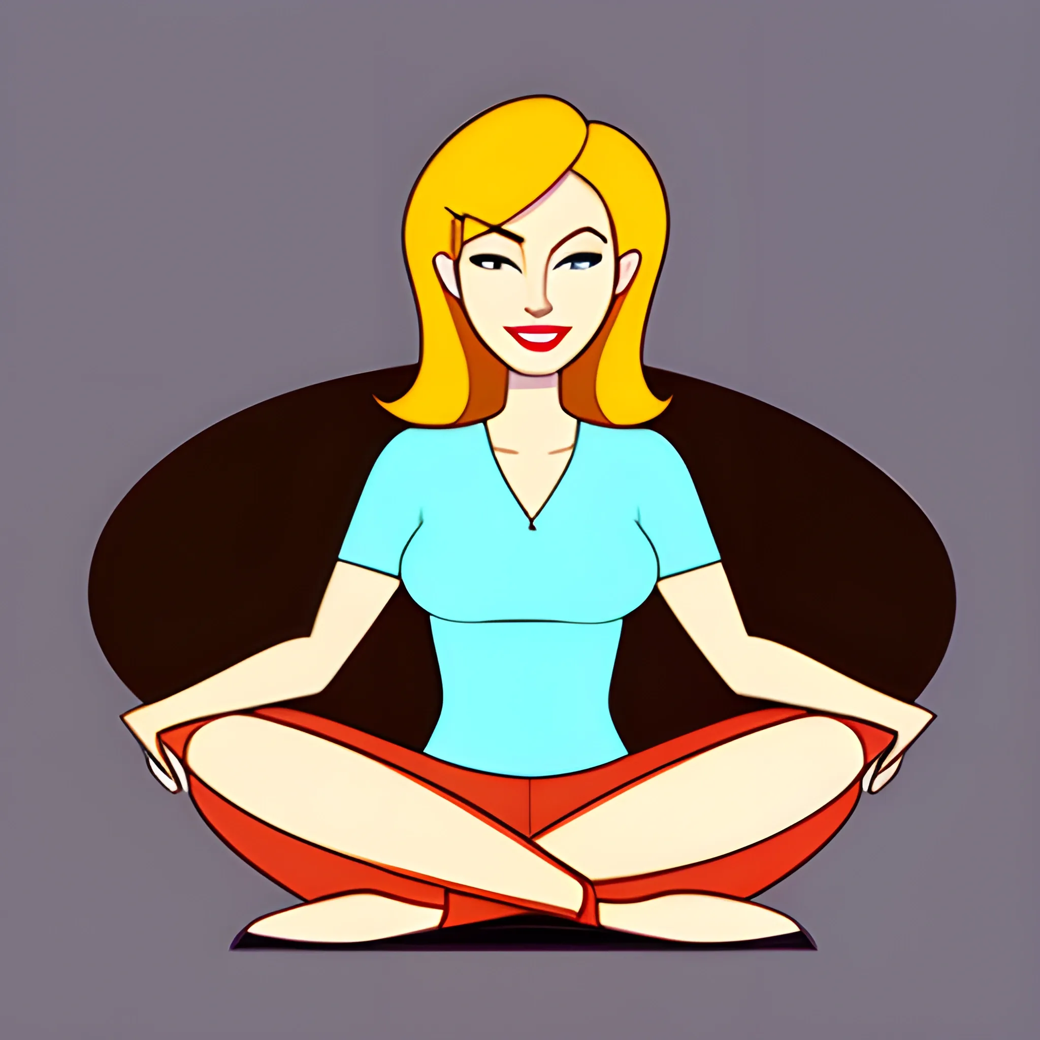 , Cartoon girl sitting 