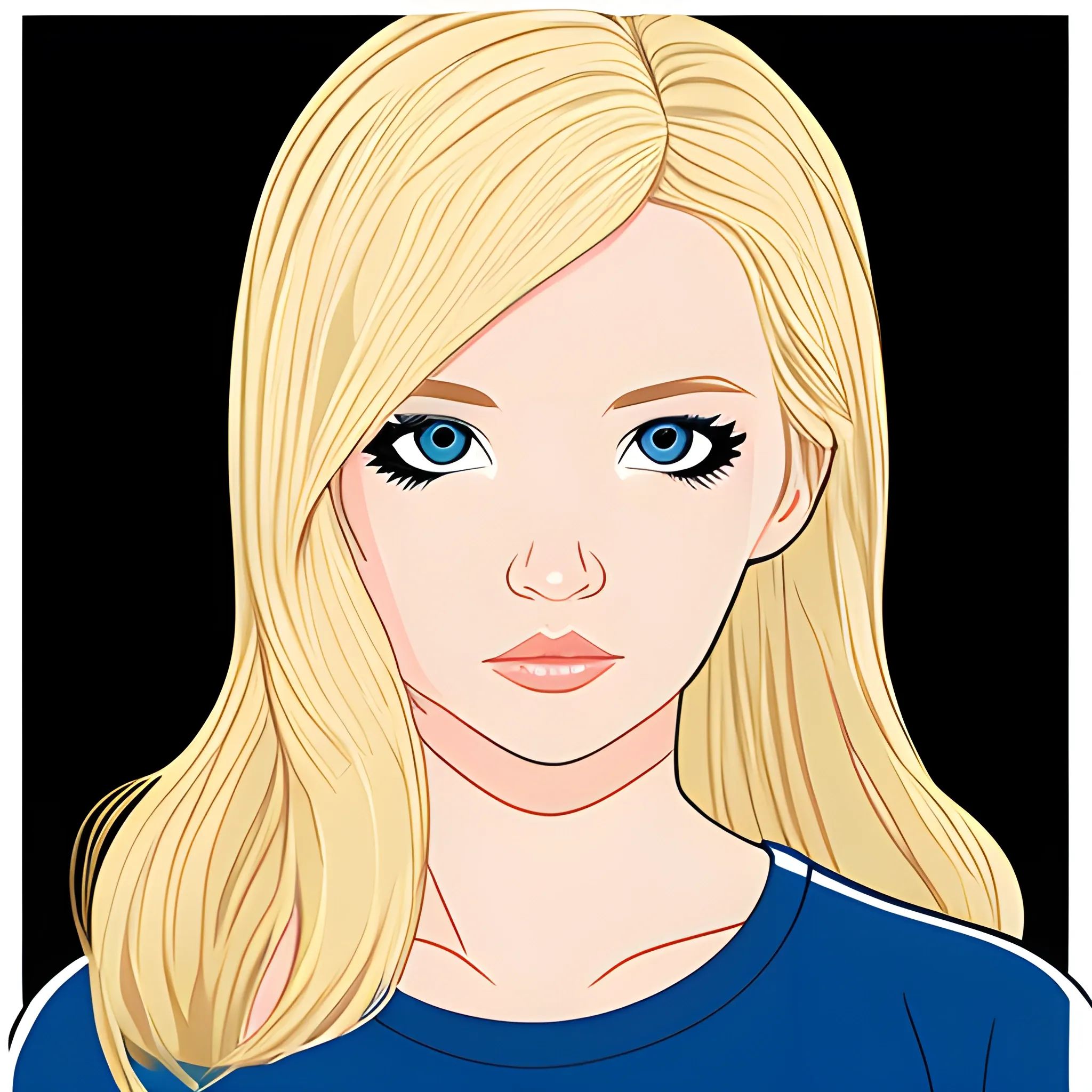 blonde eyes, babe face, blonde, Cartoon - Arthub.ai