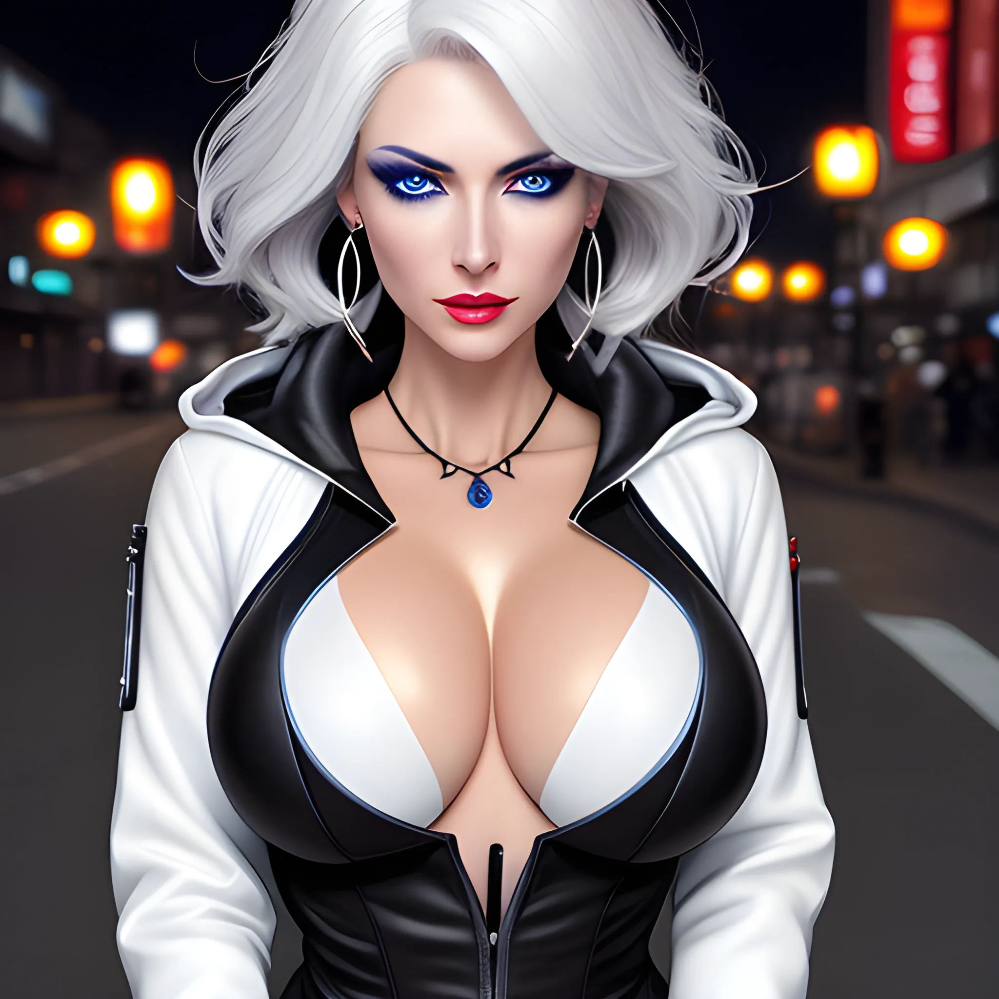 AI Art: blue top big breasts girl by @Kylo
