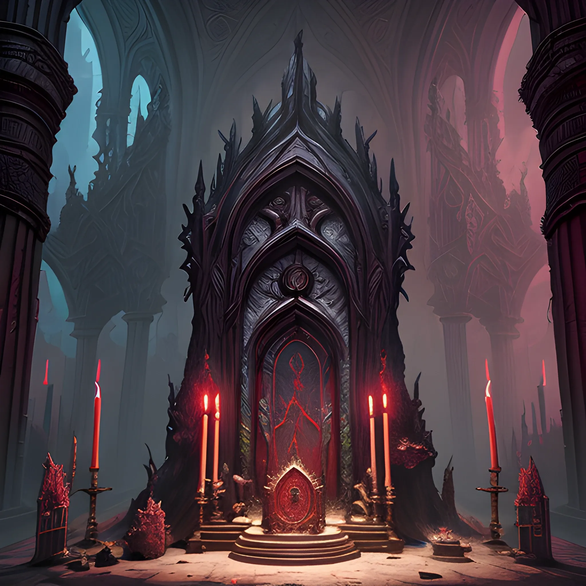 blood altar, high fantasy, 8k, high resolution, high quality, photorealistic, hyperealistic, detailed, detailed matte painting, deep color, fantastical, intricate detail, splash screen, complementary colors, fantasy concept art, 8k resolution trending on Artstation Unreal Engine 5