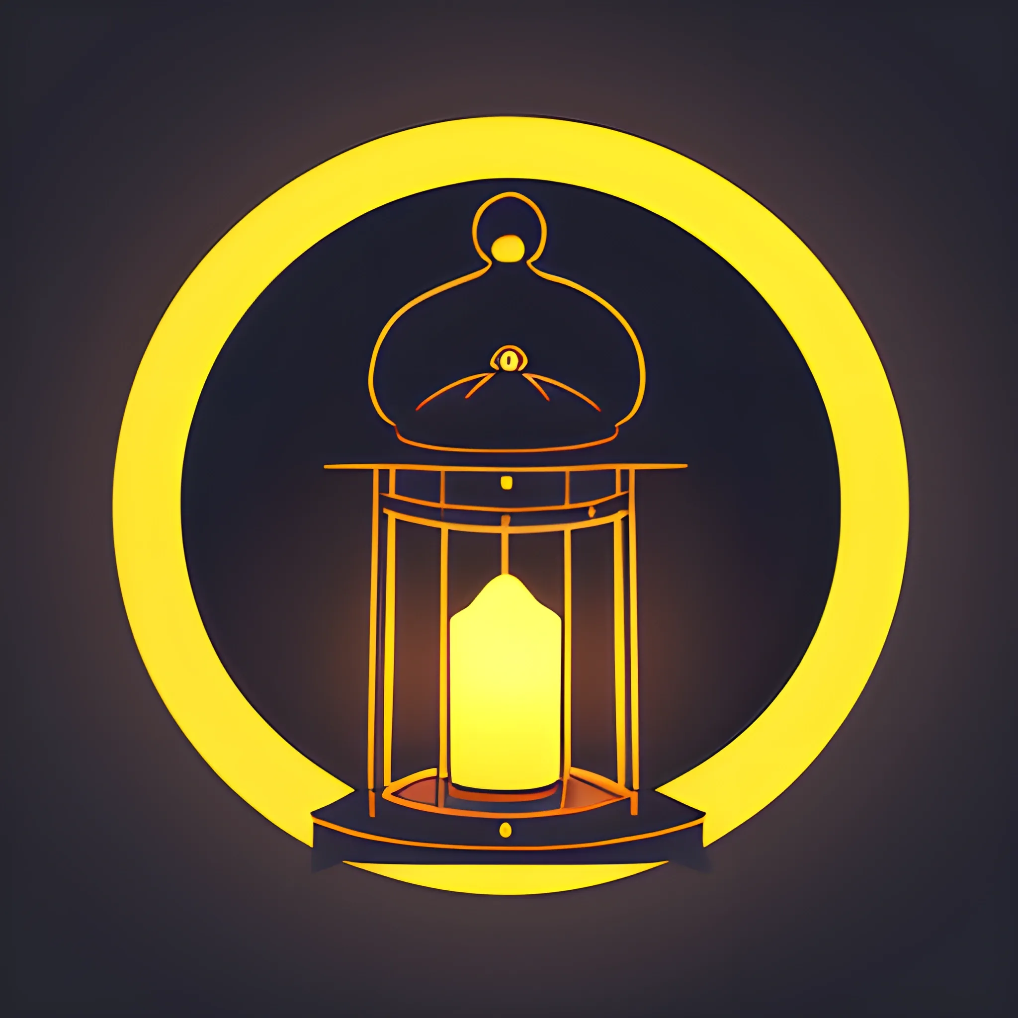 logo containing lantern  inspired by 'The Mystical Lanterns of AbuGazanfer,' , Cartoon