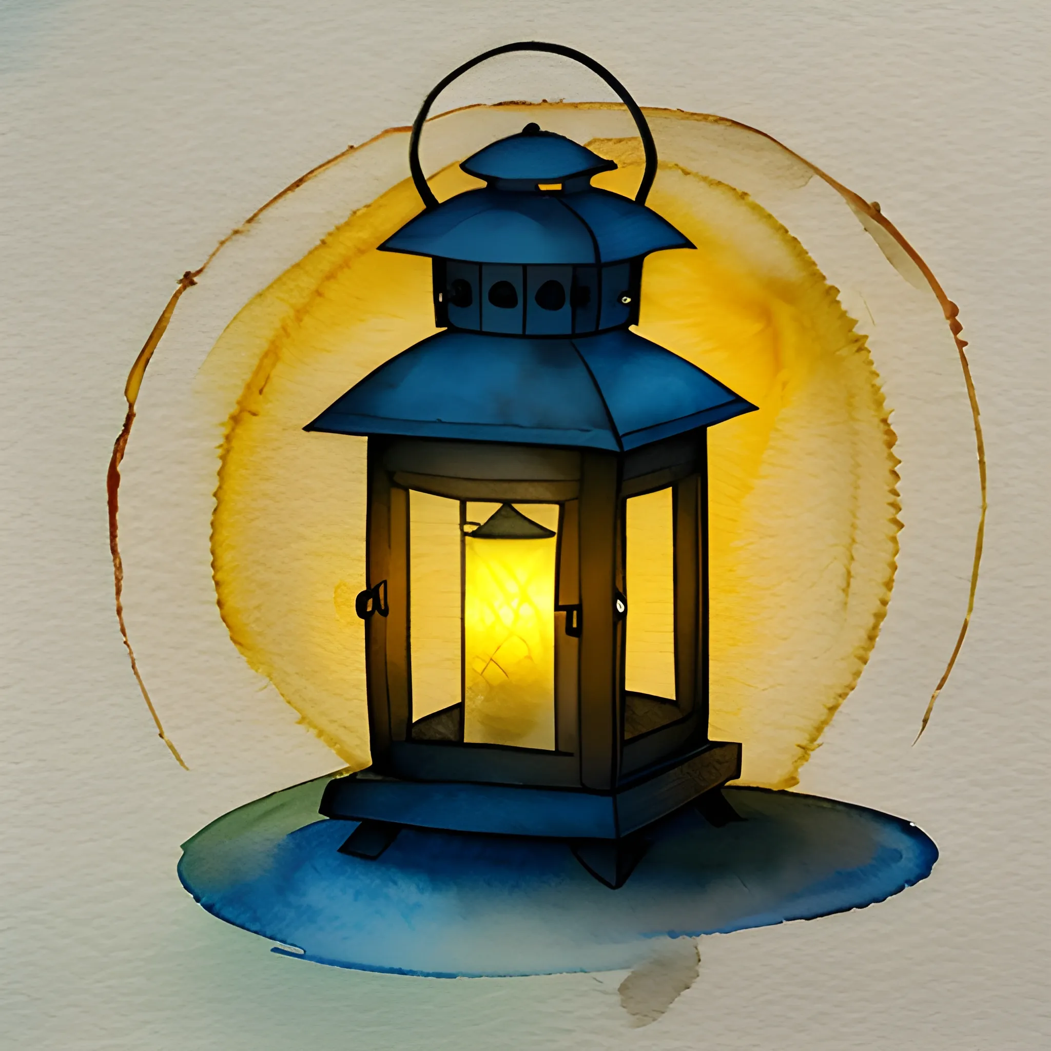 logo containing lantern  inspired by 'The Mystical Lanterns of AbuGazanfer,' , , Water Color