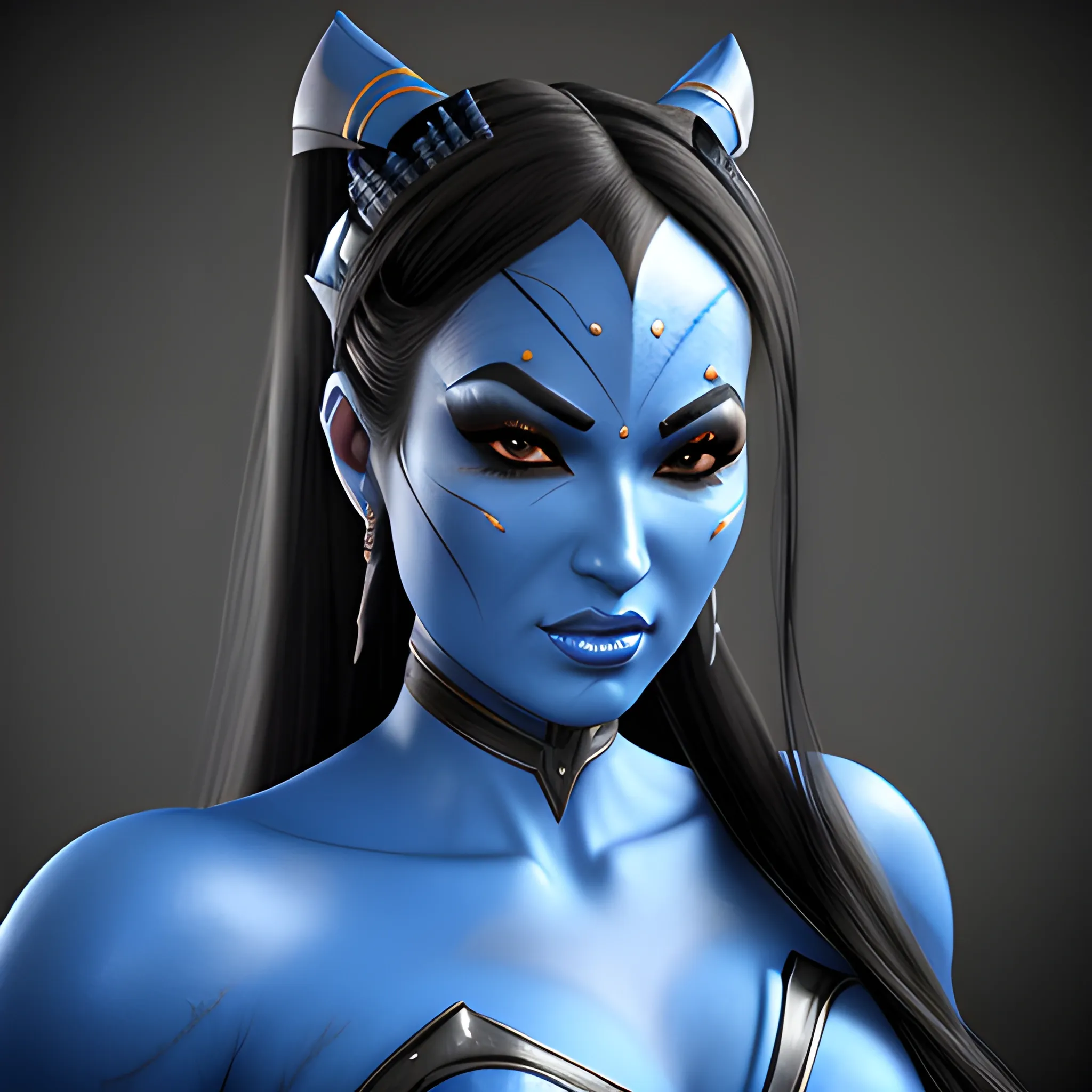 , 3D, hd,  kitana   , hot 
  makeup  long hair, fantasy ,realistic 