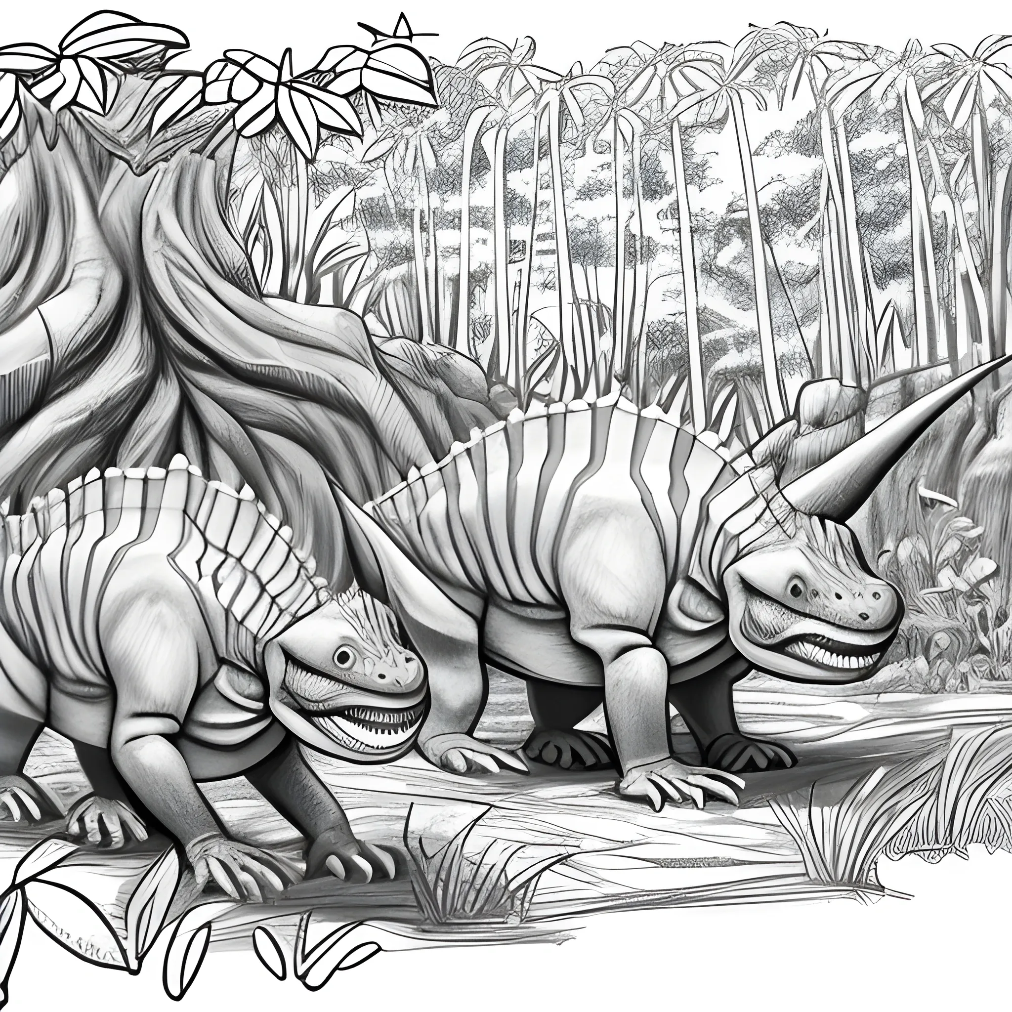 desenho de Desenhos para colorir para crianças, dinossauro em um 