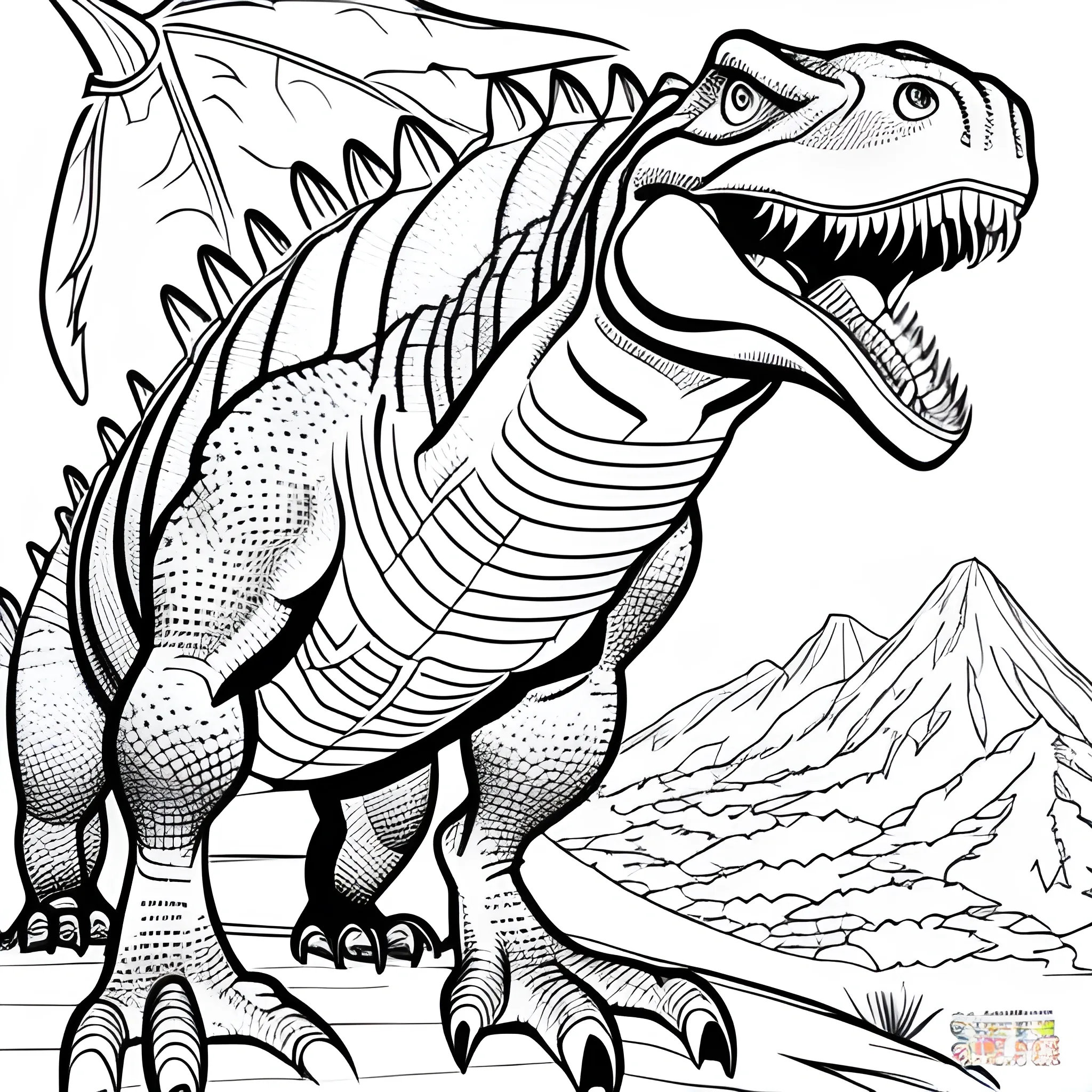 coloring page for kids, dinosaur, from the front, cartoon style, thick lines, low detail, no shading, Sketch
monochrome, no distortion, Cartoon