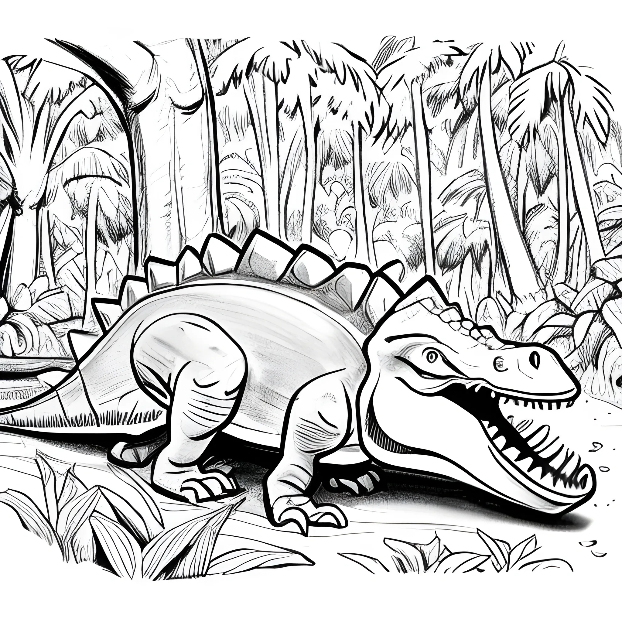 desenho de Desenhos para colorir para crianças, dinossauro em um