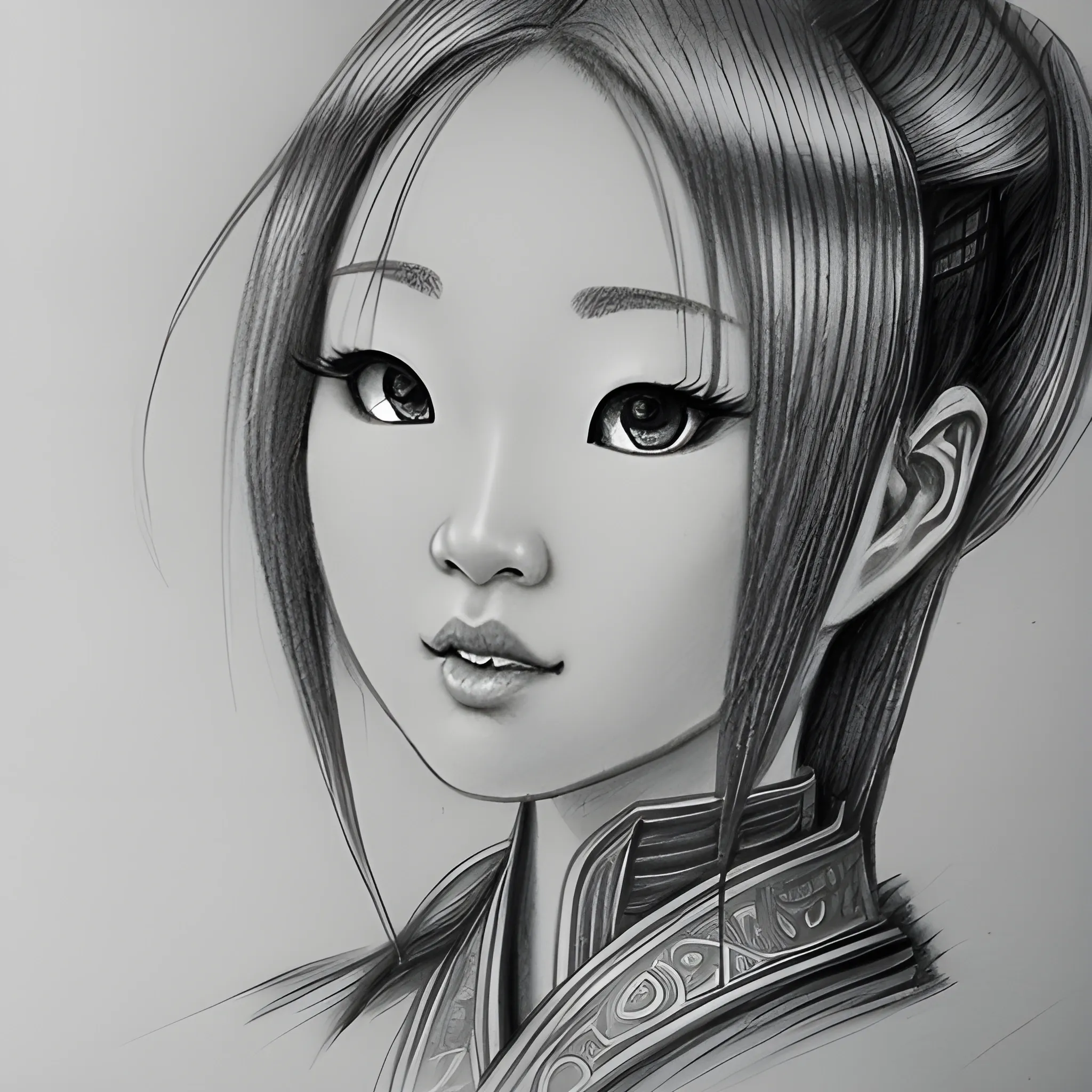 oriental, Pencil Sketch