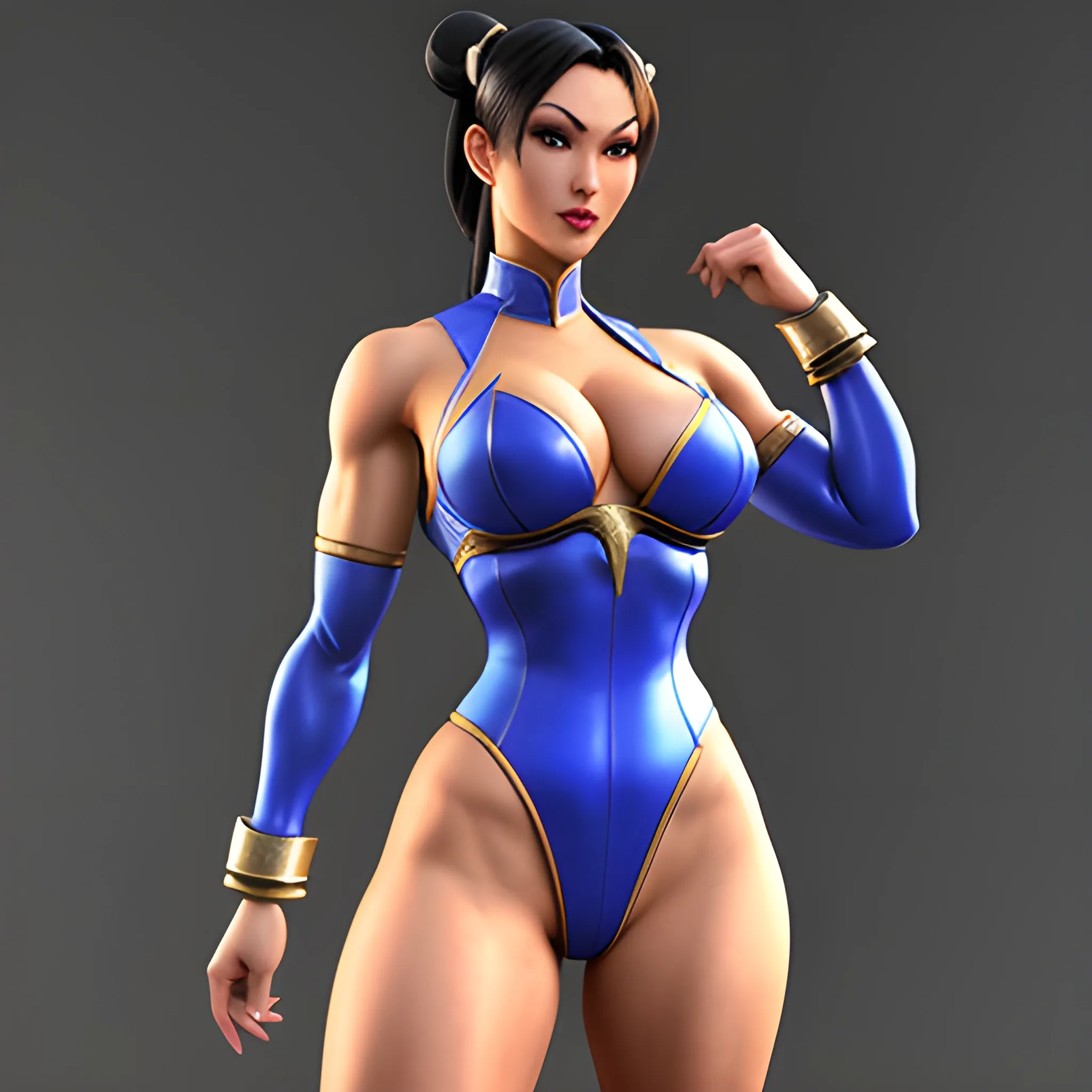 Chun li ,kitana  soft features , 3d, realistic,  2girls,  sfw, slim hour glass  body,