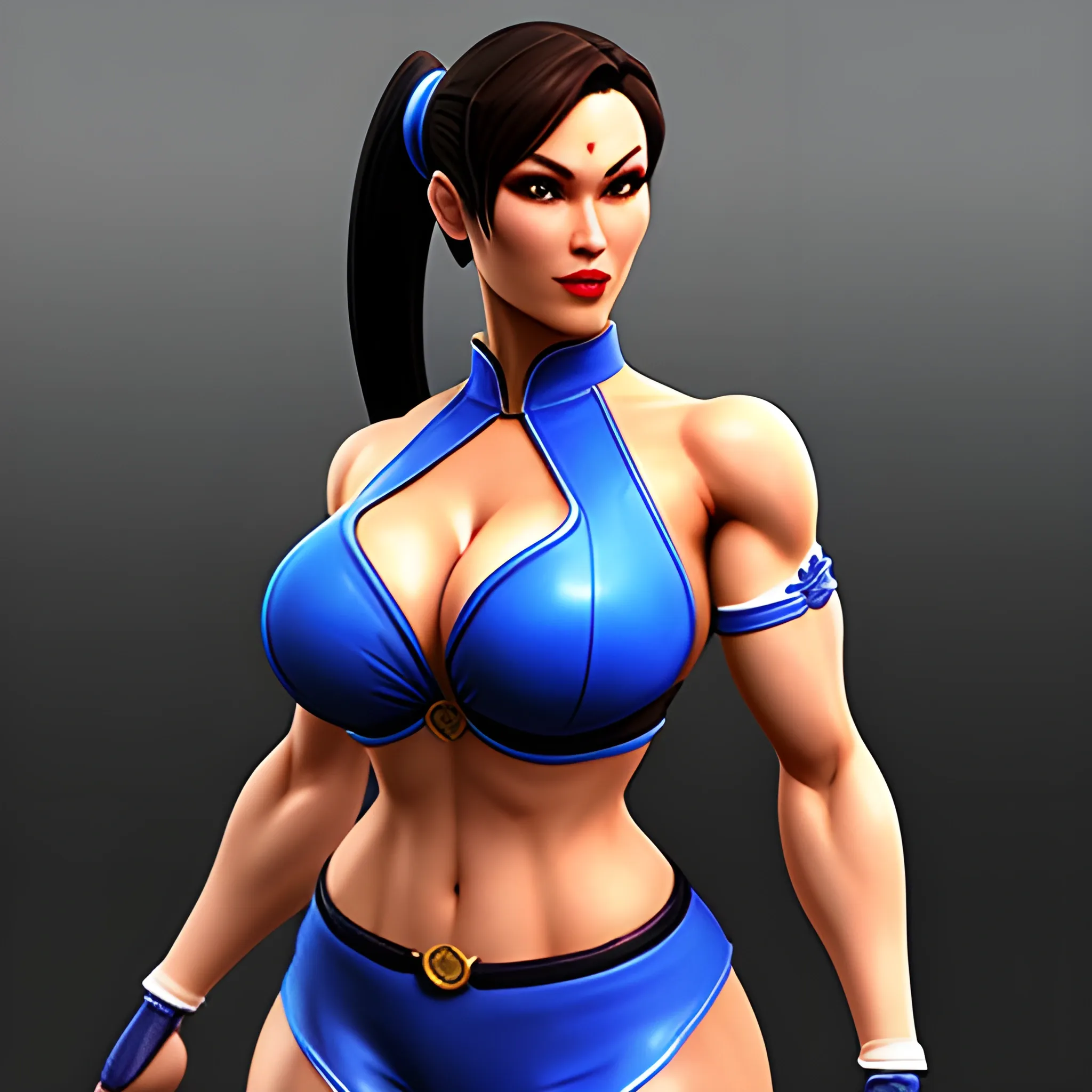 Chun li ,kitana  soft features , 3d, realistic,  2girls,  sfw, slim hour glass  body,