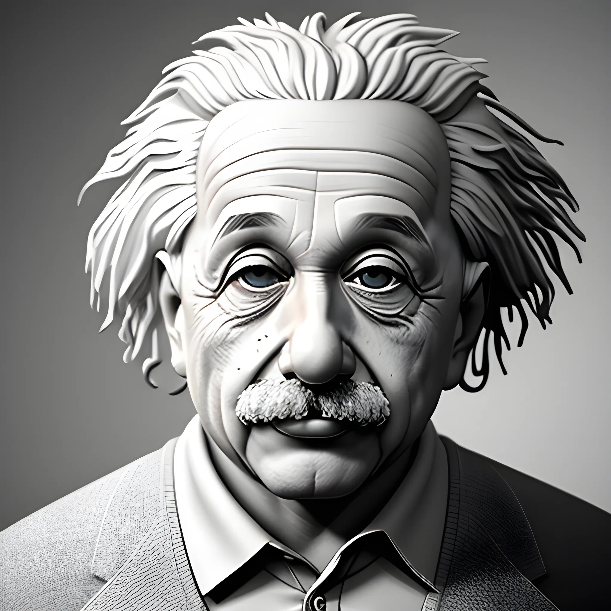 Einstein ultra realistic portriate, 3D