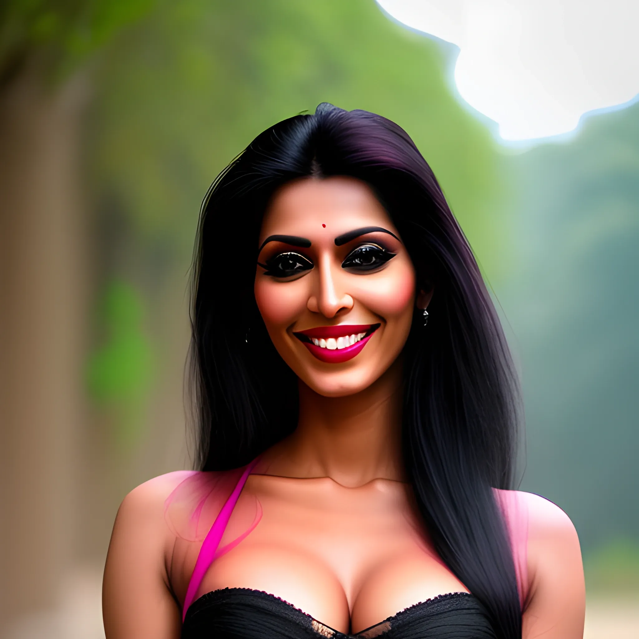 Cutest smile, black reddhish long hair, biggest chest, pink reddish, outdoors, hall , pink 
Color, a real indian girl, close up, dslr photography 