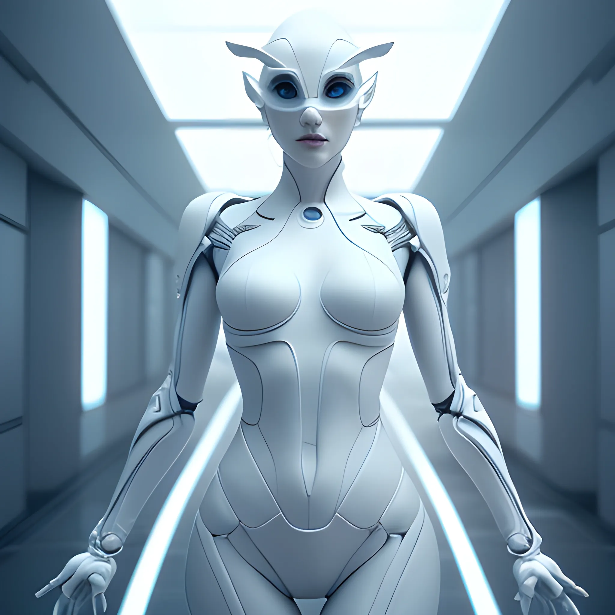 mdjrny-v4 style, A real perfect female anatomy made by beautiful and elegant pure white bio organic ceramic   hyper details   concept futuristic style and ecorchè style   cinematic lights   photo bashing   epic cinematic   octane render   extremely high detail   post processing   8k   denoise --upbeta --q 2 --v 4, 3D, 3D, Cartoon, 3D