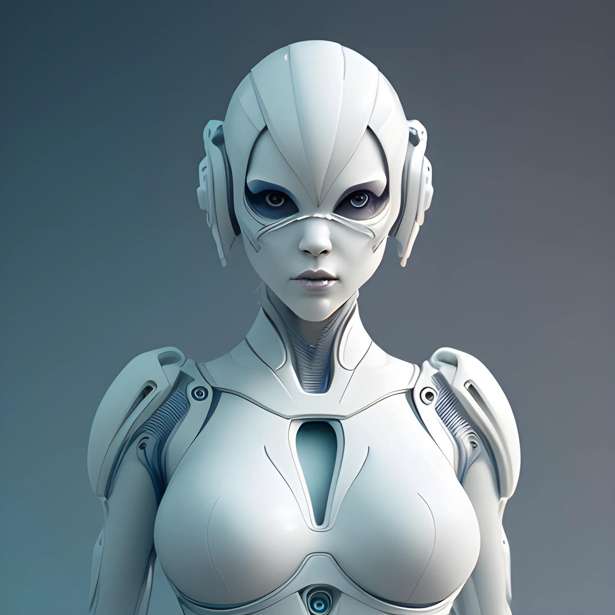 1. mdjrny-v4 style, A real perfect female anatomy made by beautiful and elegant pure white bio organic ceramic   hyper details   concept futuristic style and ecorche style   cinematic lights   photo bashing   epic cinematic   octane render   extremely high detail   post processing   8k   denoise --upbeta --g 2 --v 4