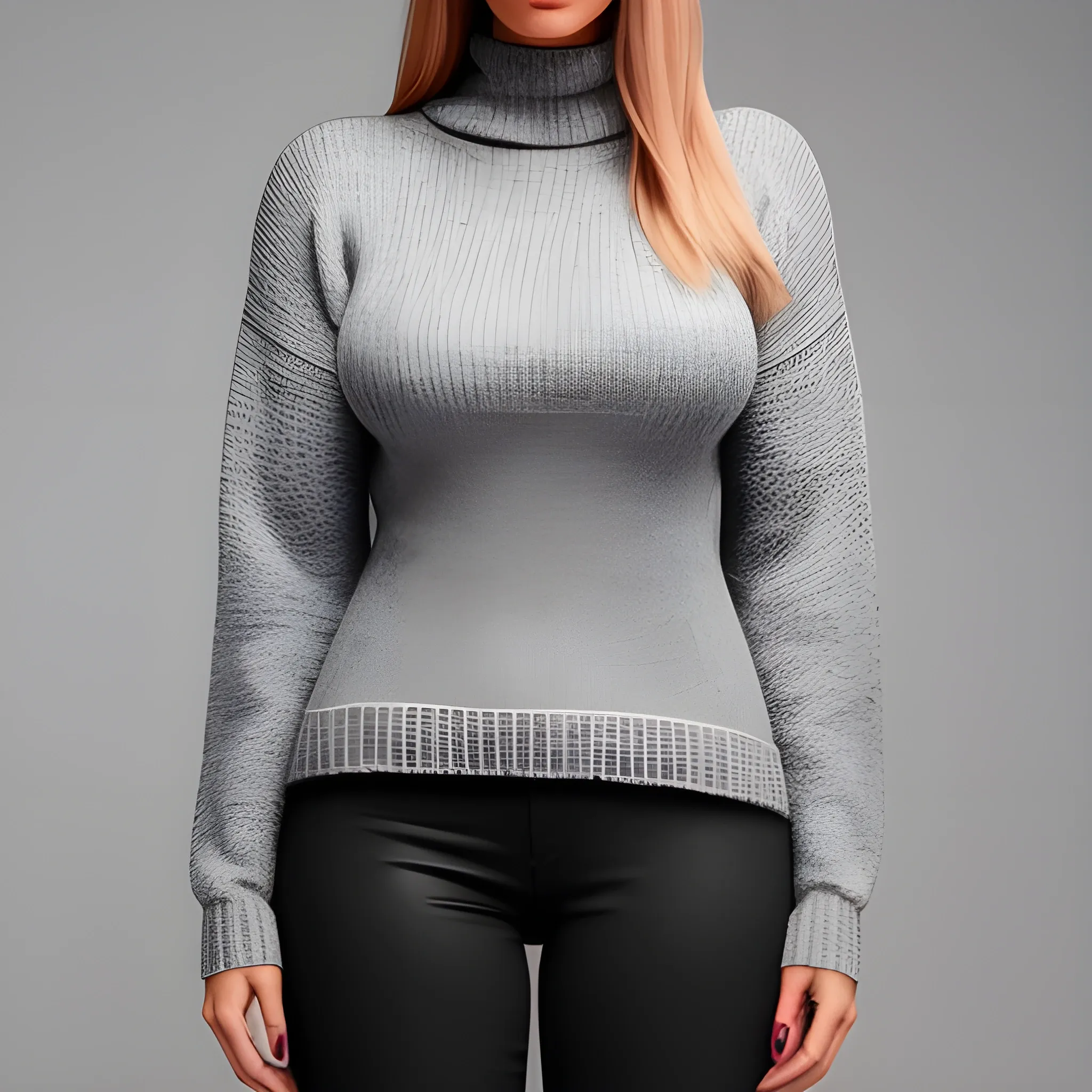 Image of a beautiful young woman in a gray sweater