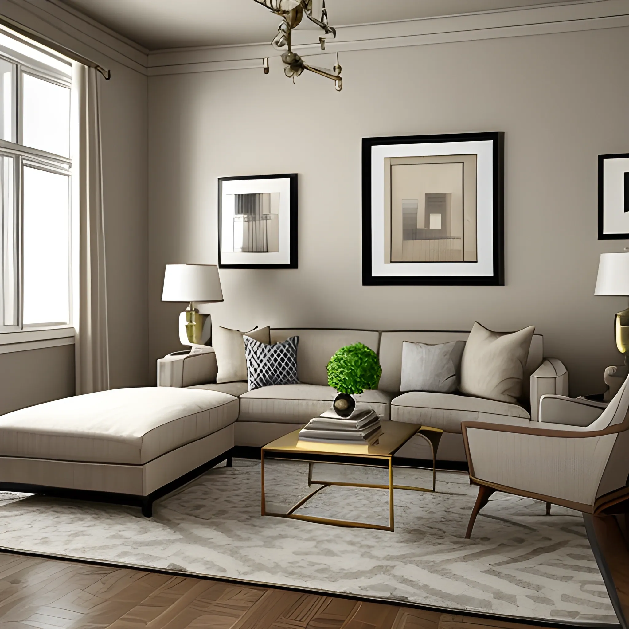 apartment designed by nate berkus, muted neutral colors , Pencil Sketch