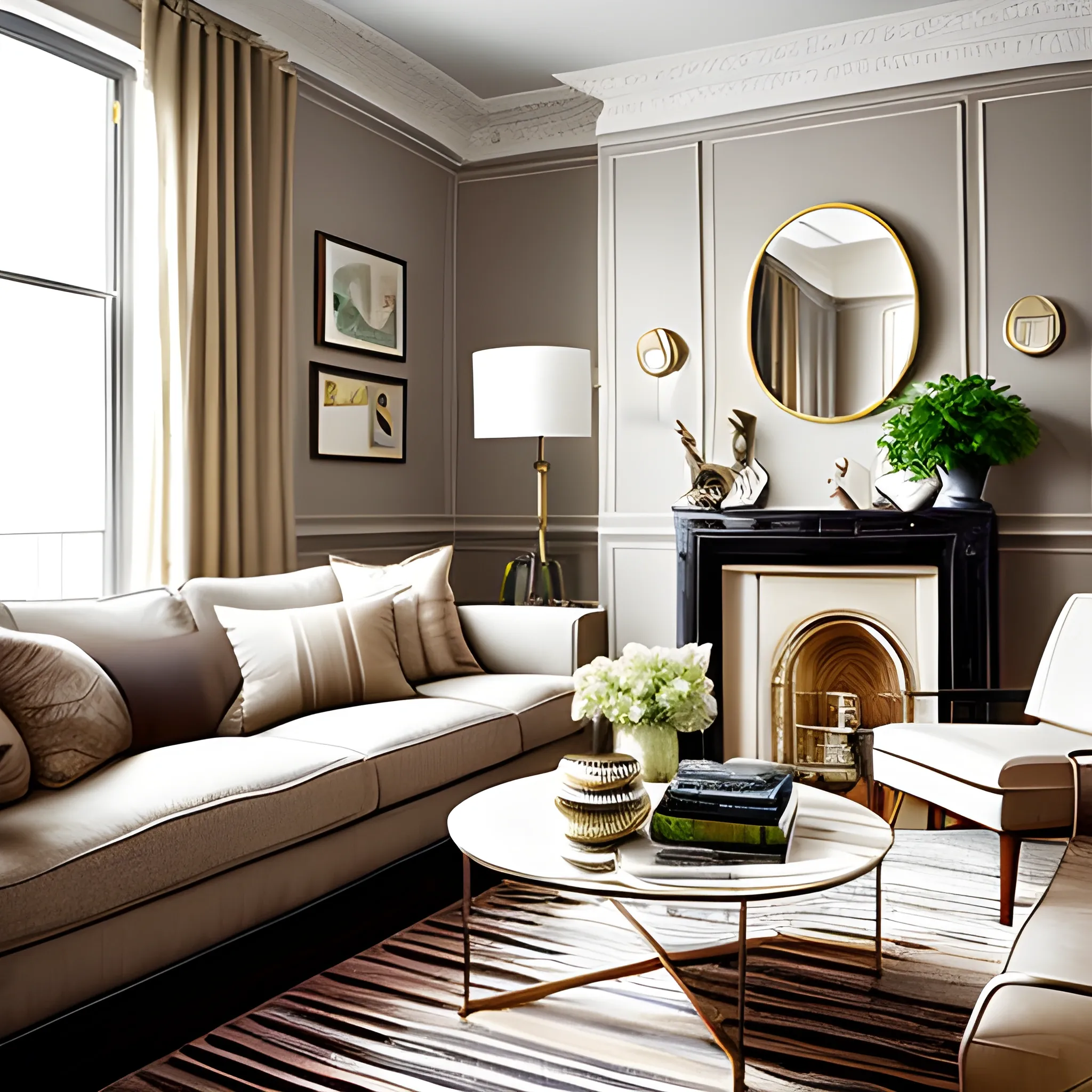 apartment designed by nate berkus, muted neutral colors , Trippy