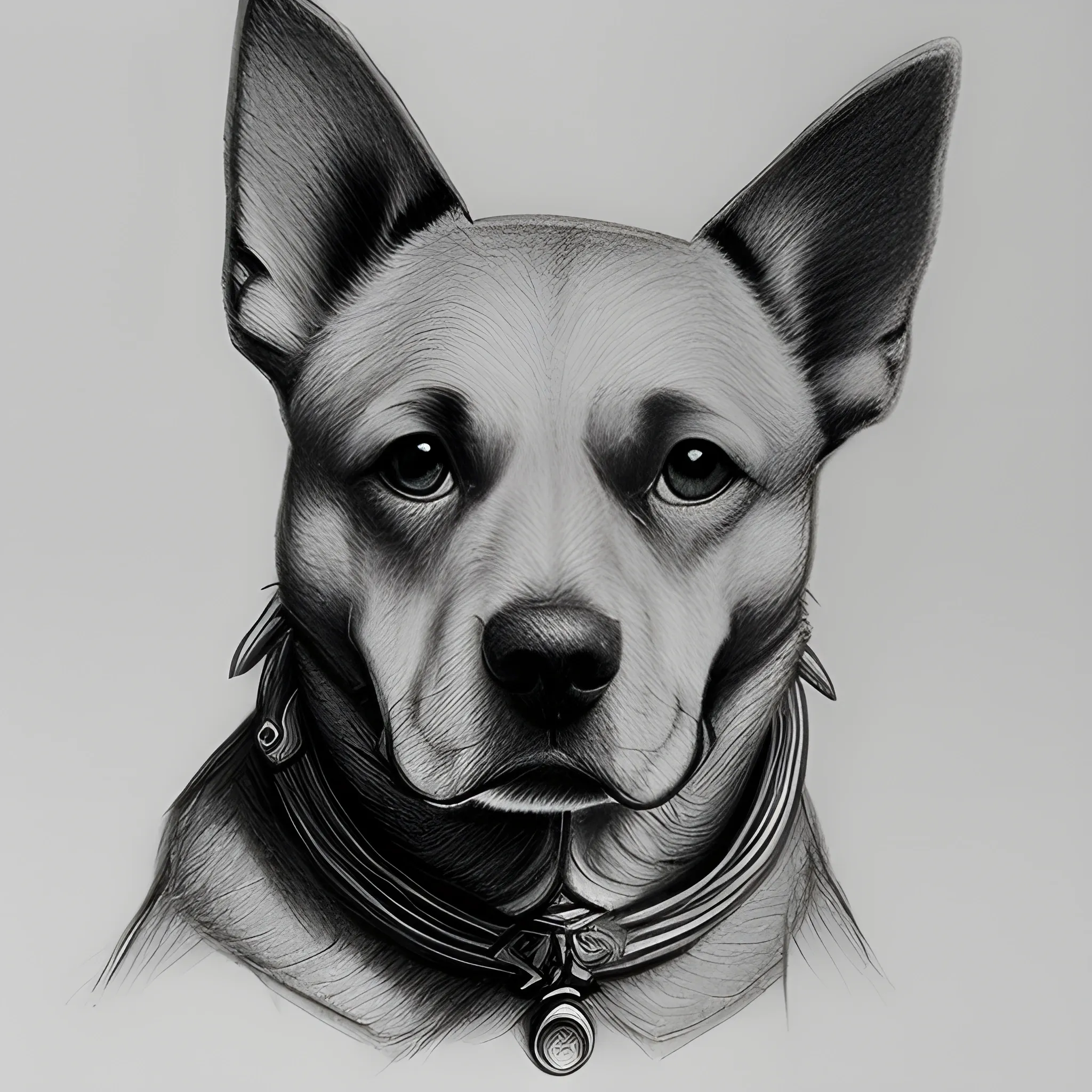 A dog. mestizo, Pencil Sketch
